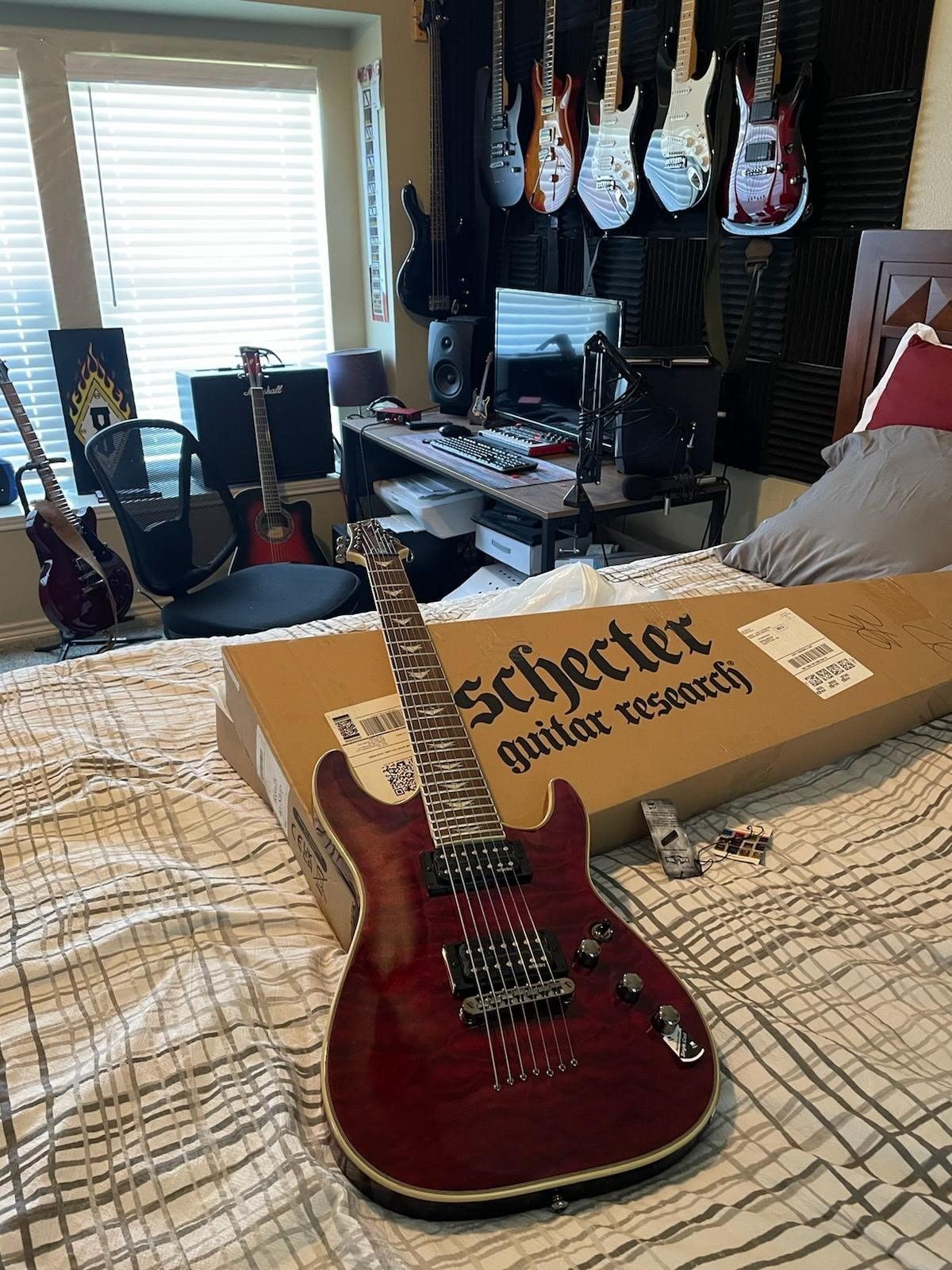 Schecter Omen Extreme-7 Electric Guitar - Black Cherry - Customer Photo 1