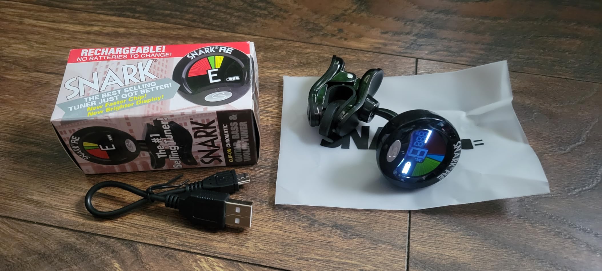 Snark Rechargeable Chromatic, USB SN5X Clip-On Tuner for Guitar, Bass & Violin - Customer Photo 2