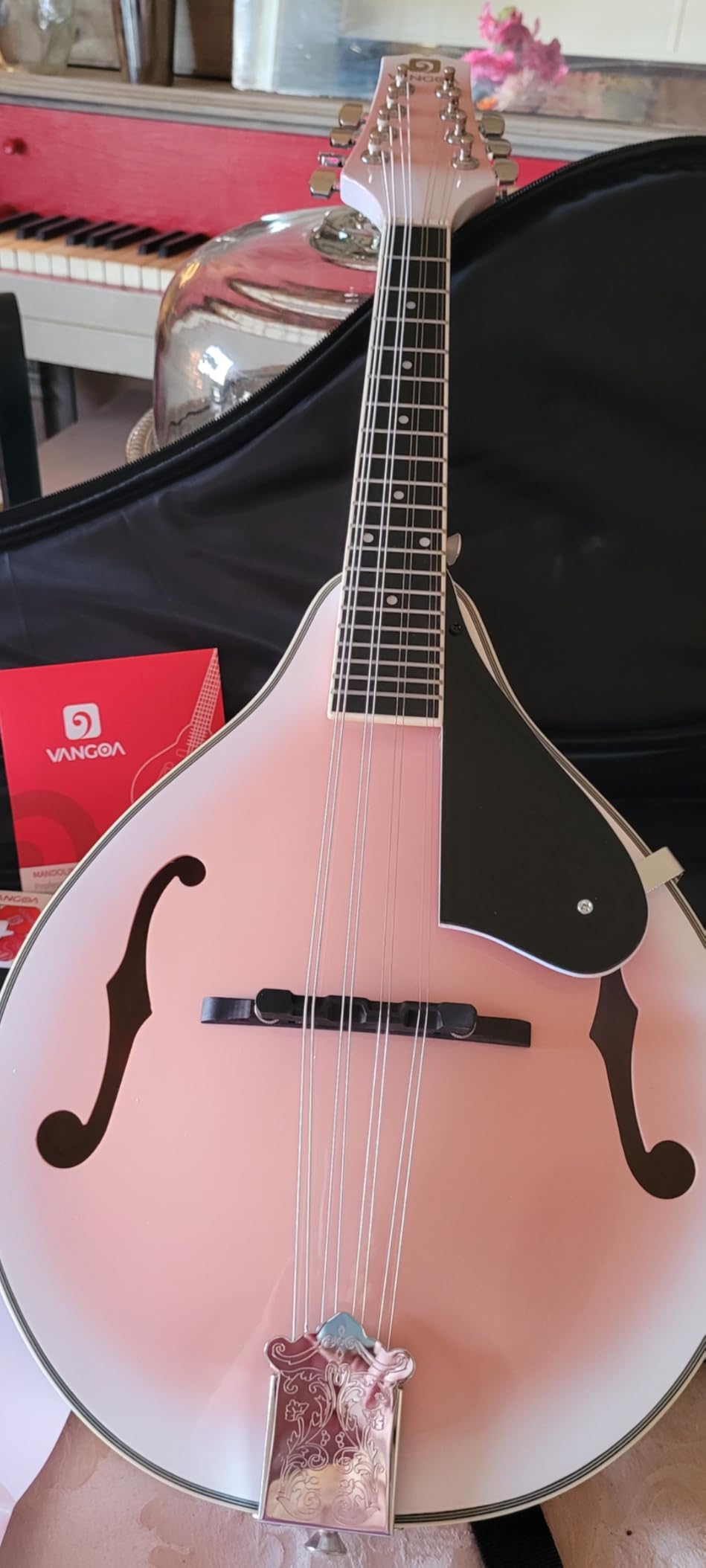 Vangoa Mandolin instrument A Style Mandolin Musical Instrument for Beginners Kids Adults, 8 String Acoustic Mahogany Starter Kits, Pink Customer Review Vangoa Mandolin instrument A Style Mandolin Musical Instrument for Beginners Kids Adults, 8 String Acoustic Mahogany Starter Kits, Pink - Customer Photo 1