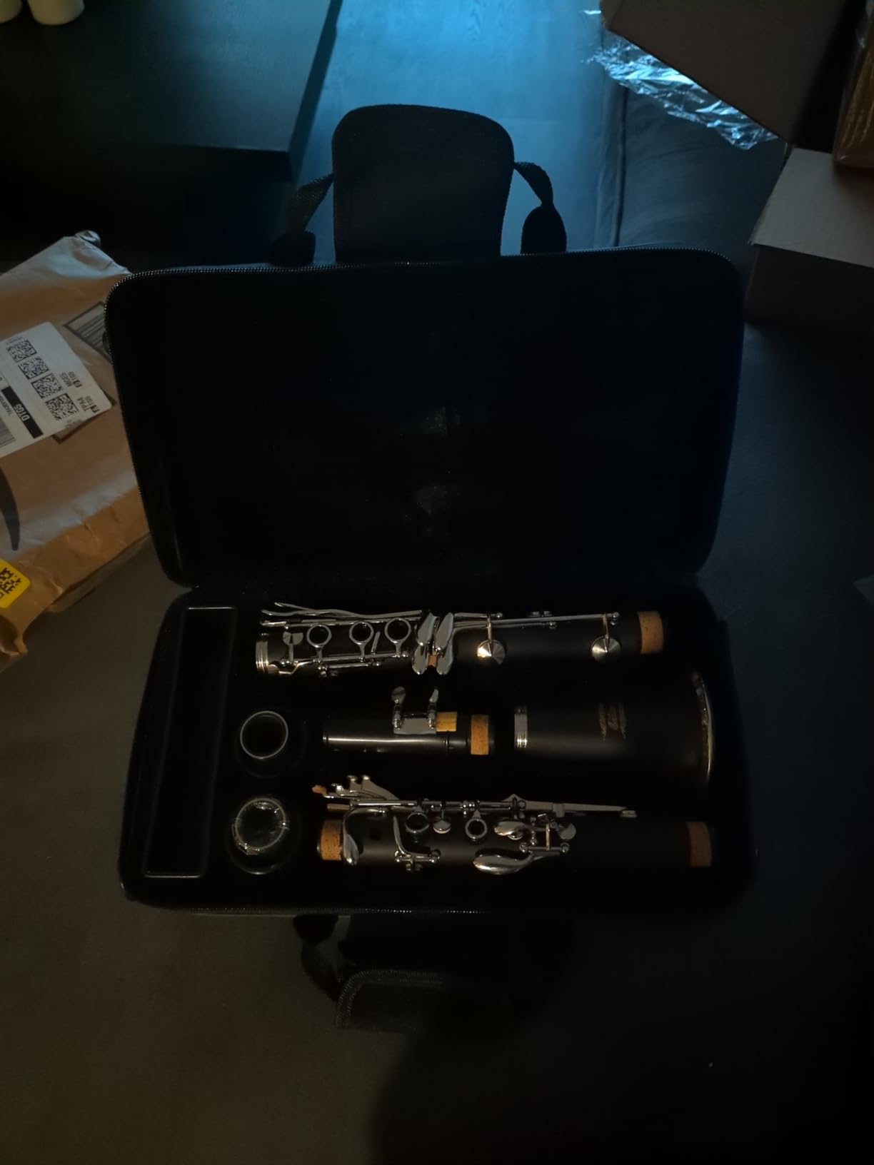 Eastar B Flat Clarinet for Beginner, Ebonite Clarinet Nickel-plated with 2 Barrels, 3 Reeds, White Gloves, Hard Case, Cleaning Kt, ECL-300 customer photo 1