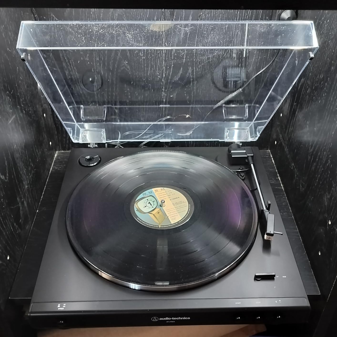 Audio-Technica AT-LP60X-BK Fully Automatic Belt-Drive Stereo Turntable, Black, Hi-Fidelity, Plays 33 -1/3 and 45 RPM Vinyl Records, Dust Cover, Anti-Resonance, Die-Cast Aluminum Platter Customer Review Audio-Technica AT-LP60X-BK Fully Automatic Belt-Drive Stereo Turntable, Black, Hi-Fidelity, Plays 33 -1/3 and 45 RPM Vinyl Records, Dust Cover, Anti-Resonance, Die-Cast Aluminum Platter - Customer Photo 2