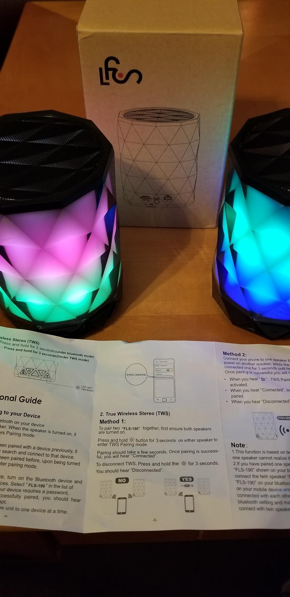 LFS Portable Bluetooth Speakers, Night Light Waterproof, Lightweight Portable Speakers for Travel, Pool, Beach, Biking, Kayak, Gifts for Kids, Women - Customer Photo 1