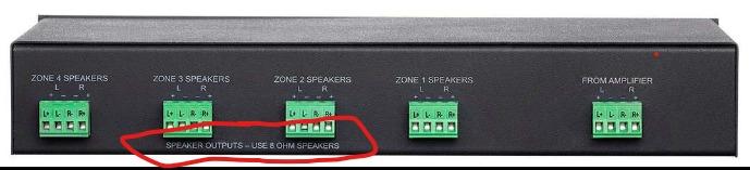 Monoprice SSVC-4.1 Single Input 4-Channel Speaker Selector with Volume Control, Impedance Protection, Individual Zone On/Off Buttons, Black, Model Number: 138159 - Customer Photo 1