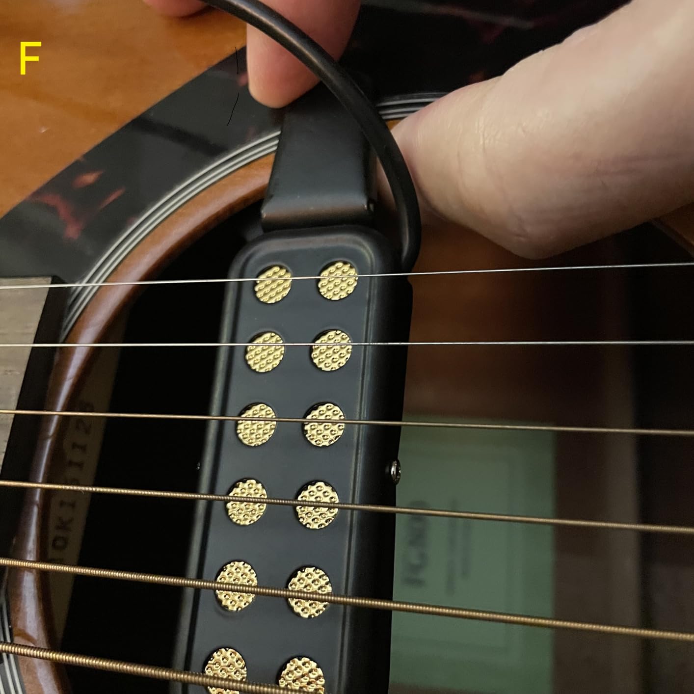Clip-On Guitar Pickup for 38-42in Acoustic Guitar Electric Transducer Sound Amplify Pickup Cable Length 10ft Customer Review Clip-On Guitar Pickup for 38-42in Acoustic Guitar Electric Transducer Sound Amplify Pickup Cable Length 10ft - Customer Photo 1