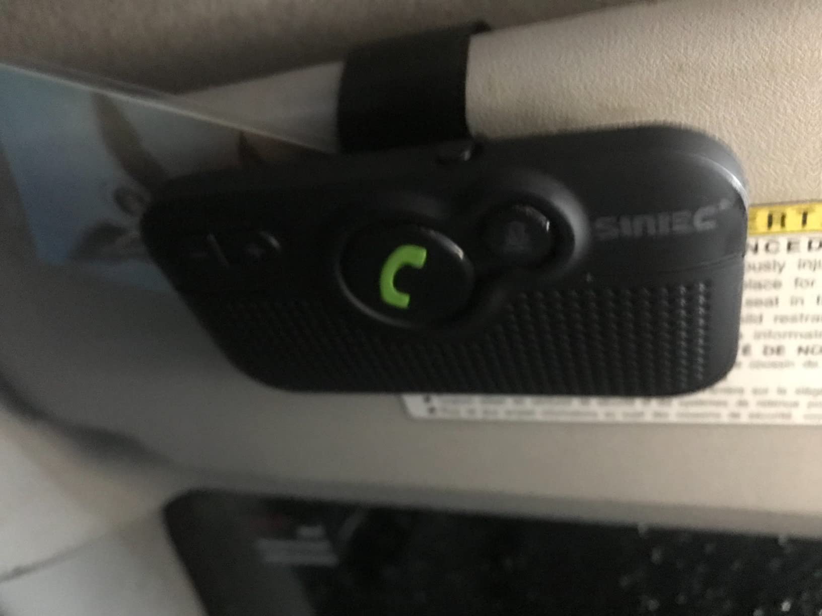 Bluetooth Car Speaker for Cell Phone, Handsfree Bluetooth Car Kit Motion AUTO ON Off Support Siri Voice Assistant Handsfree Speakerphone with Visor Clip - BC980P Customer Review Bluetooth Car Speaker for Cell Phone, Handsfree Bluetooth Car Kit Motion AUTO ON Off Support Siri Voice Assistant Handsfree Speakerphone with Visor Clip - BC980P - Customer Photo 2