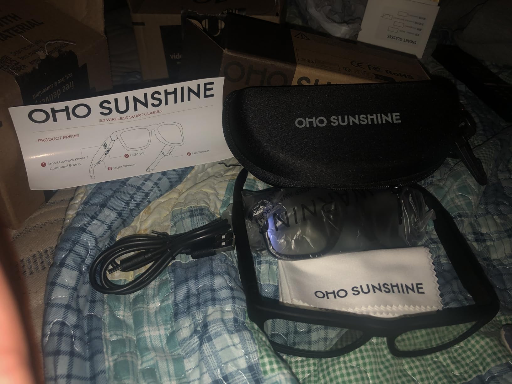 OhO Smart Glasses,Polarized Sunglasses with Bluetooth Speaker,Athletic/Outdoor UV Protection and Voice Control,Unisex (Grey Lens) - Customer Photo 1