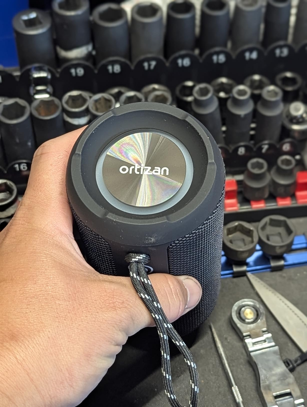 Ortizan Portable Bluetooth Speaker: IPX7 Waterproof, 24W Loud Sound, Deep Bass, Bluetooth 5.3, LED Lights, Wireless Stereo Pairing, 30H Playtime, for Home/Outdoor/Party/Beach, Birthday Gift (Black) - Customer Photo 1