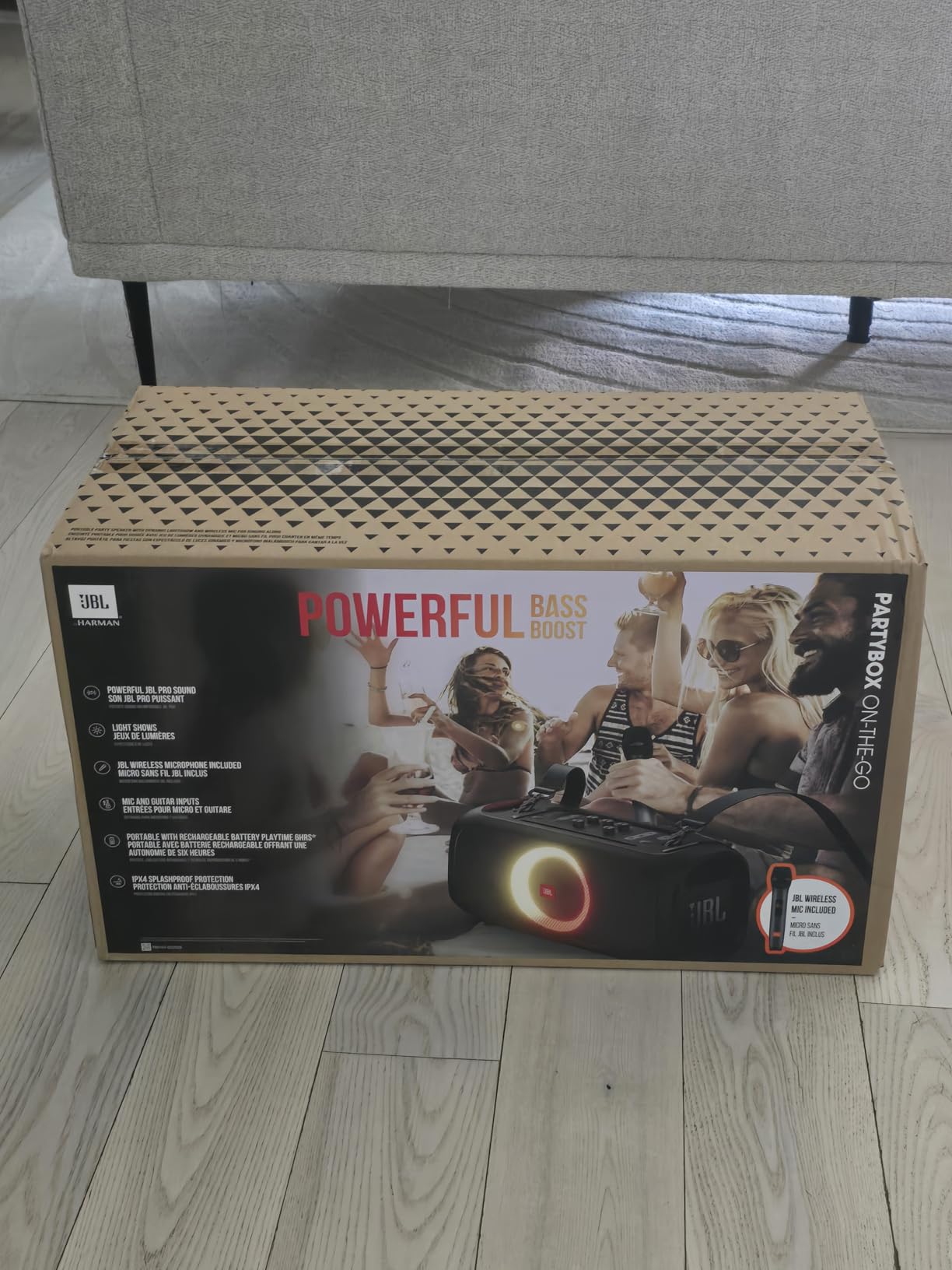 JBL PartyBox On-The-Go Powerful Portable Bluetooth Party Speaker with Dynamic Light Show, black - Customer Photo 1