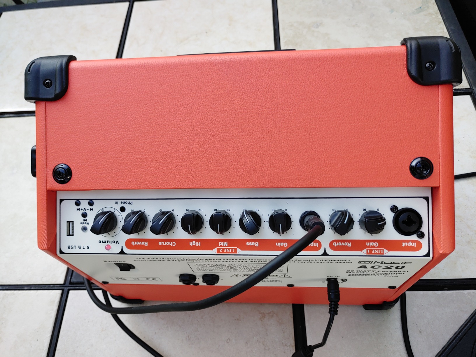 Acoustic Guitar Amplifier, 20 Watt Bluetooth Amp for Guitar Acoustic with Reverb Chorus Effect, 3 Band EQ(Including Microphone and Audio Cable) Customer Review Acoustic Guitar Amplifier, 20 Watt Bluetooth Amp for Guitar Acoustic with Reverb Chorus Effect, 3 Band EQ(Including Microphone and Audio Cable) - Customer Photo 2