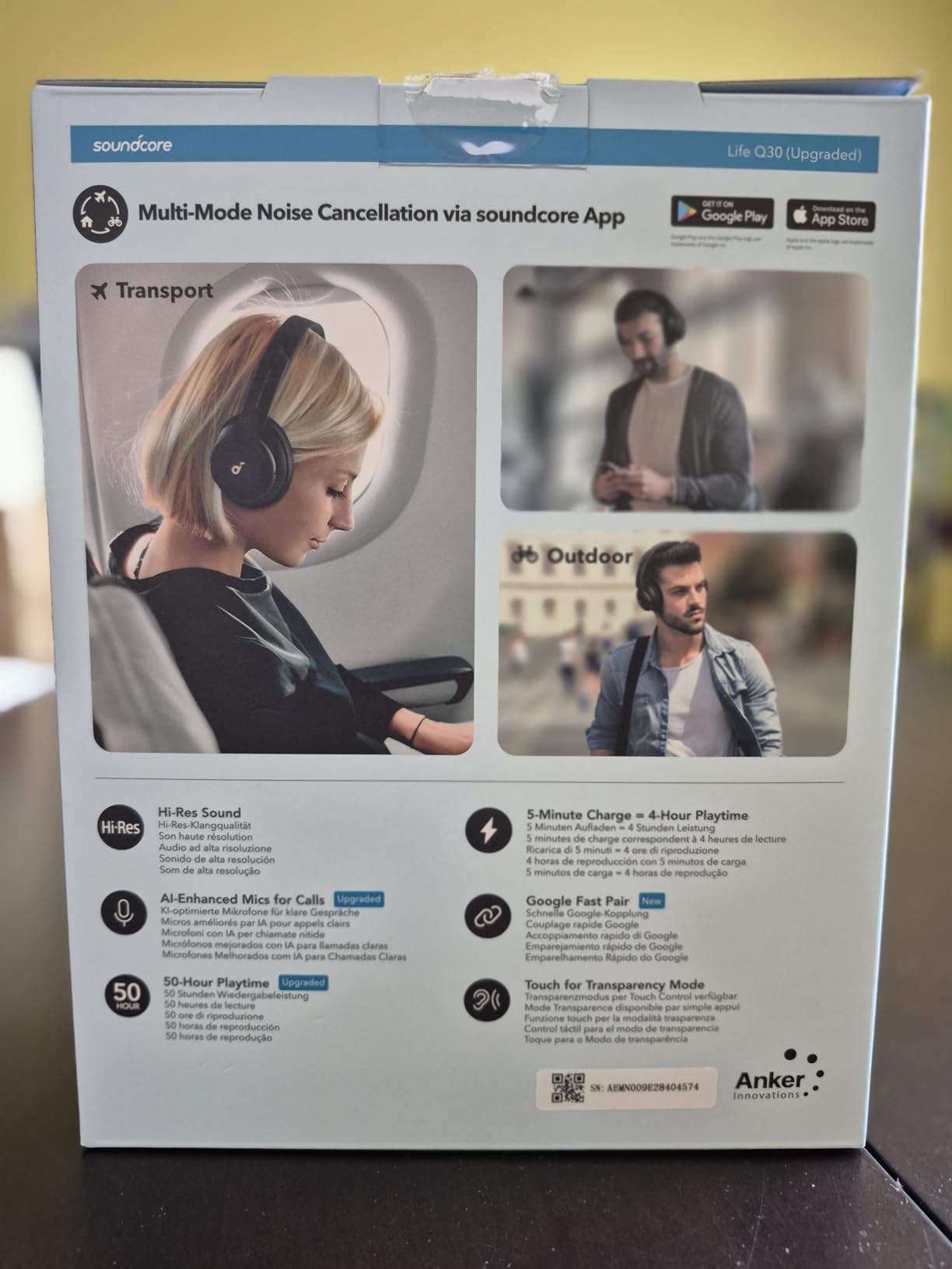 soundcore Life Q30 by Anker, Hybrid Active Noise Cancelling Headphones with Multiple Modes, Hi-Res Sound, Custom EQ via App, 50H Playtime, Comfortable Fit, Bluetooth, Multipoint Connection - Customer Photo 3