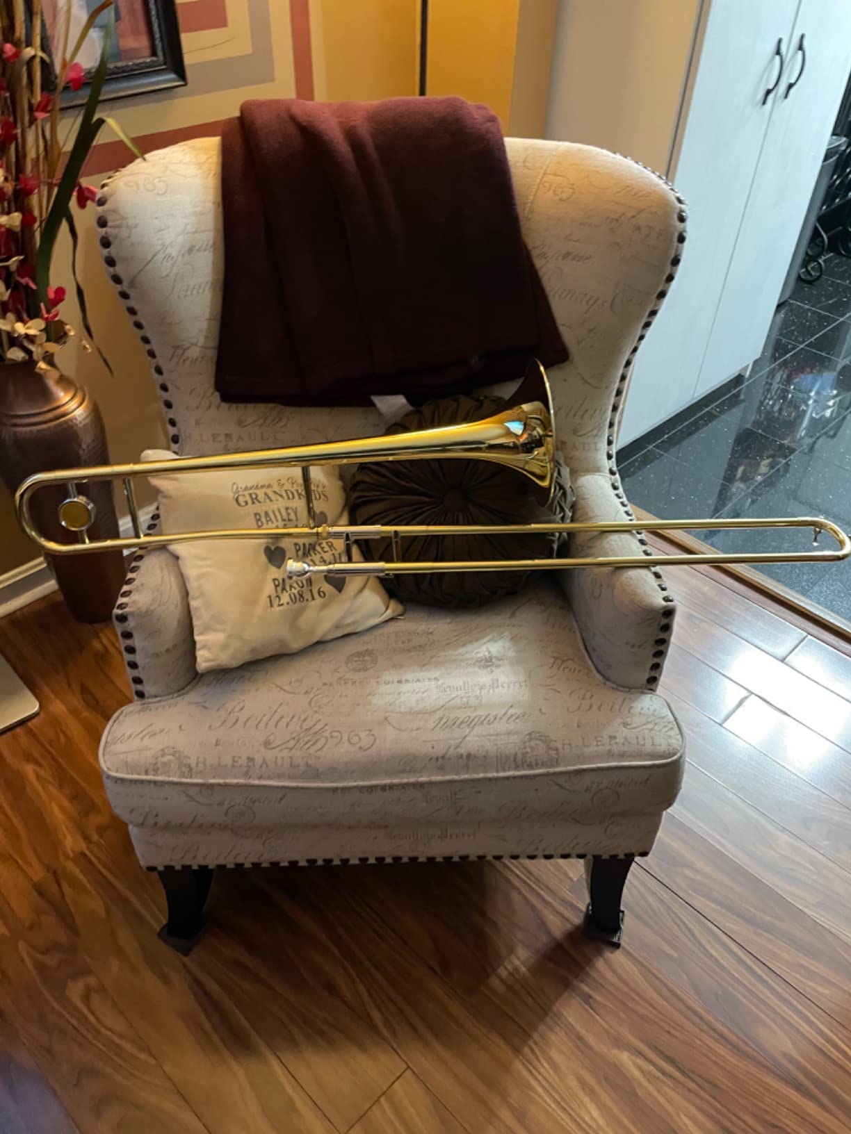 Ashthorpe Bb Tenor Slide Trombone with Nickel Plated Finish - Includes Case, Mouthpiece, Gloves, Cleaning Cloth, Slide Grease Customer Review Ashthorpe Bb Tenor Slide Trombone with Nickel Plated Finish - Includes Case, Mouthpiece, Gloves, Cleaning Cloth, Slide Grease - Customer Photo 1