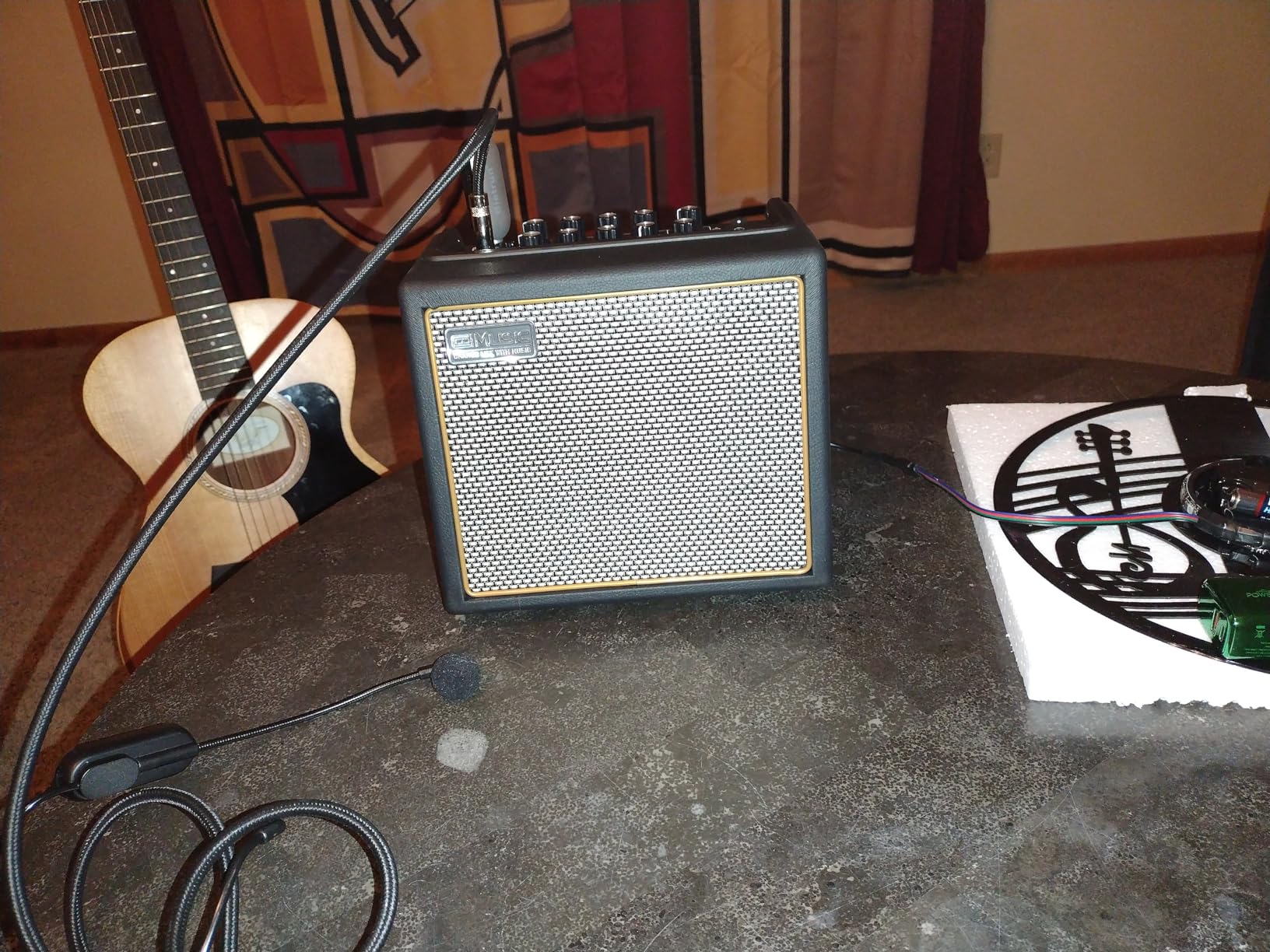 Acoustic Guitar Amplifier, 30 Watt Bluetooth Speaker Rechargeable Portable Acoustic Guitar Amp with Reverb Chorus Effect,3 Inputs, Black Customer Review Acoustic Guitar Amplifier, 30 Watt Bluetooth Speaker Rechargeable Portable Acoustic Guitar Amp with Reverb Chorus Effect,3 Inputs, Black - Customer Photo 1