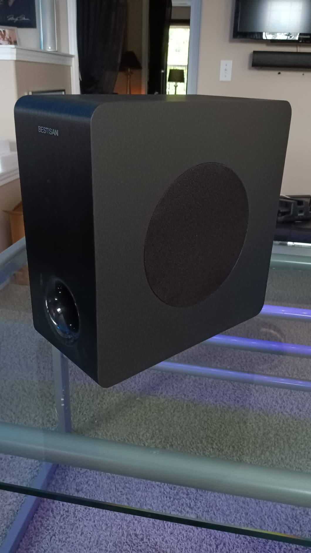 BESTISAN Powered Subwoofer, 6.5'' Side Firing Home Audio Sub, Deep Bass Response Subwoofers, Easy Setup with Home Theater Systems, TV, Speakers, RCA, LFE, AUX Input, High-Level Speaker Input & Output - Customer Photo 2