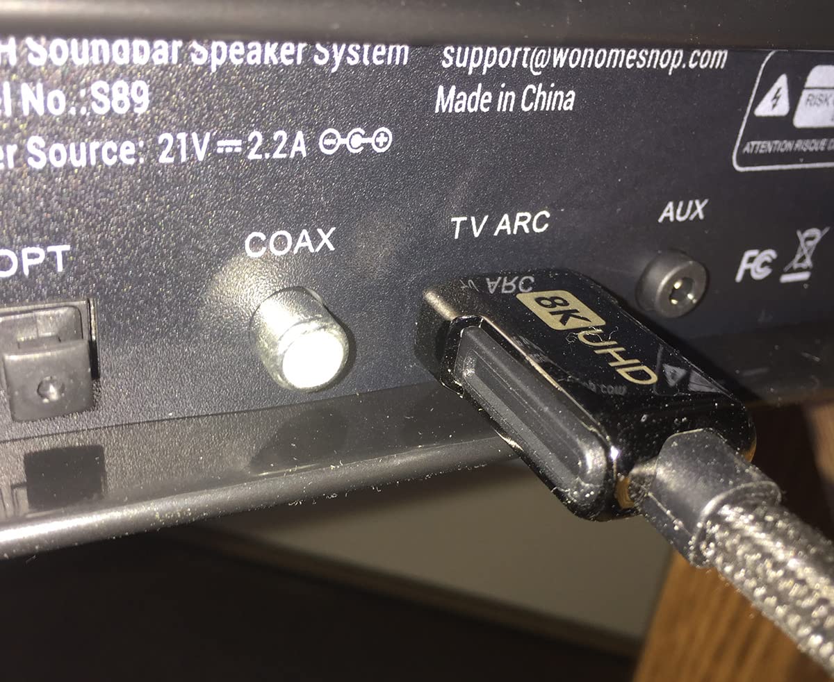 Silkland 8K HDMI ARC/eARC Cable 2.1 for Soundbar 6.6ft, 8K@60Hz 4K@120Hz High Speed HDMI Cord for Home Theater, 48Gbps, Dolby Atoms, DTS:X Compatible for Vizio Samsung Bose Sound bar, UHD TV, Blu-ray - Customer Photo 3