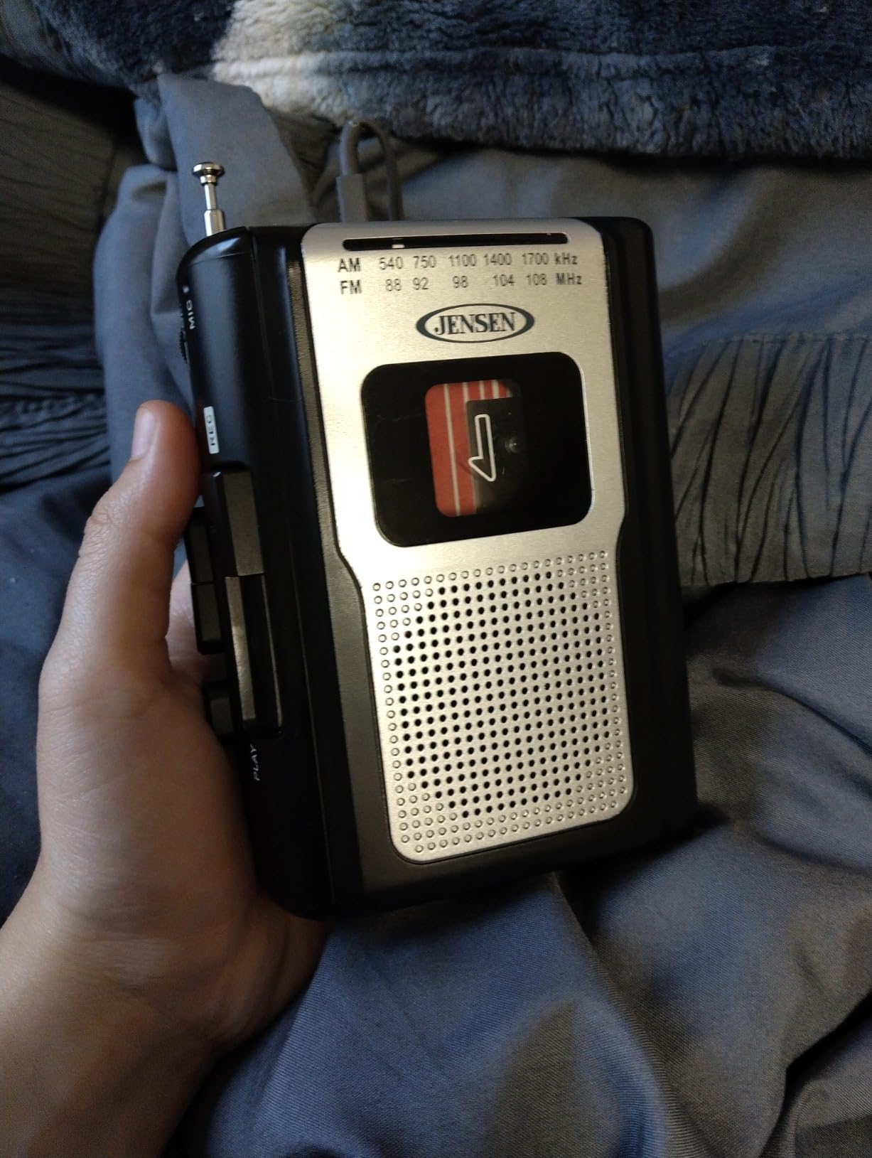 Jensen CR-100 Retro Portable AM/FM Radio Personal Cassette Player Compact Lightweight Design Stereo AM/FM Radio Cassette Player/Recorder & Built in Speaker (Teal Limited Edition) Customer Review Jensen CR-100 Retro Portable AM/FM Radio Personal Cassette Player Compact Lightweight Design Stereo AM/FM Radio Cassette Player/Recorder & Built in Speaker (Teal Limited Edition) - Customer Photo 1
