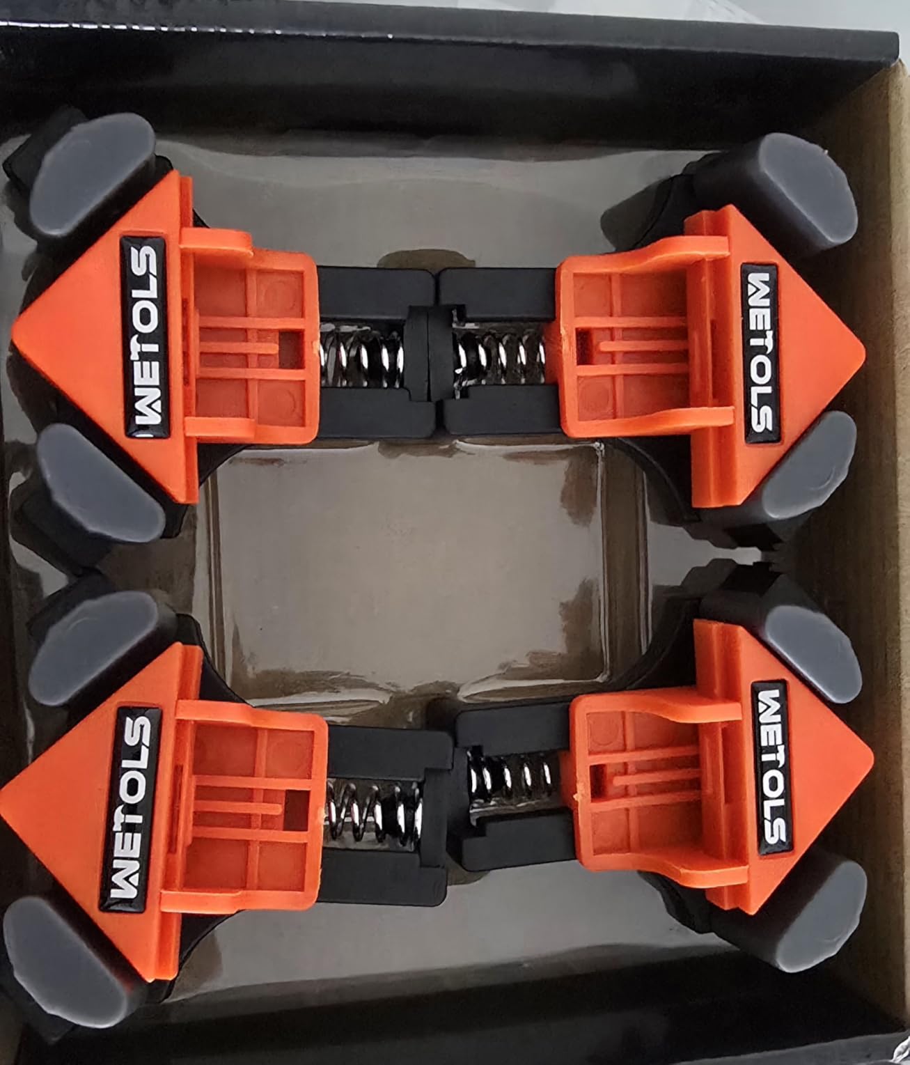 WETOLS Corner Clamp for Woodworking, 90 Degree Right Angle Clamp, Wood Clamps, 4Pcs Adjustable Spring Loaded Woodworking Clamp, Gifts for Dad, Birthday Gifts for Men, Photo Framing, Orange Customer Review WETOLS Corner Clamp for Woodworking, 90 Degree Right Angle Clamp, Wood Clamps, 4Pcs Adjustable Spring Loaded Woodworking Clamp, Gifts for Dad, Birthday Gifts for Men, Photo Framing, Orange - Customer Photo 2