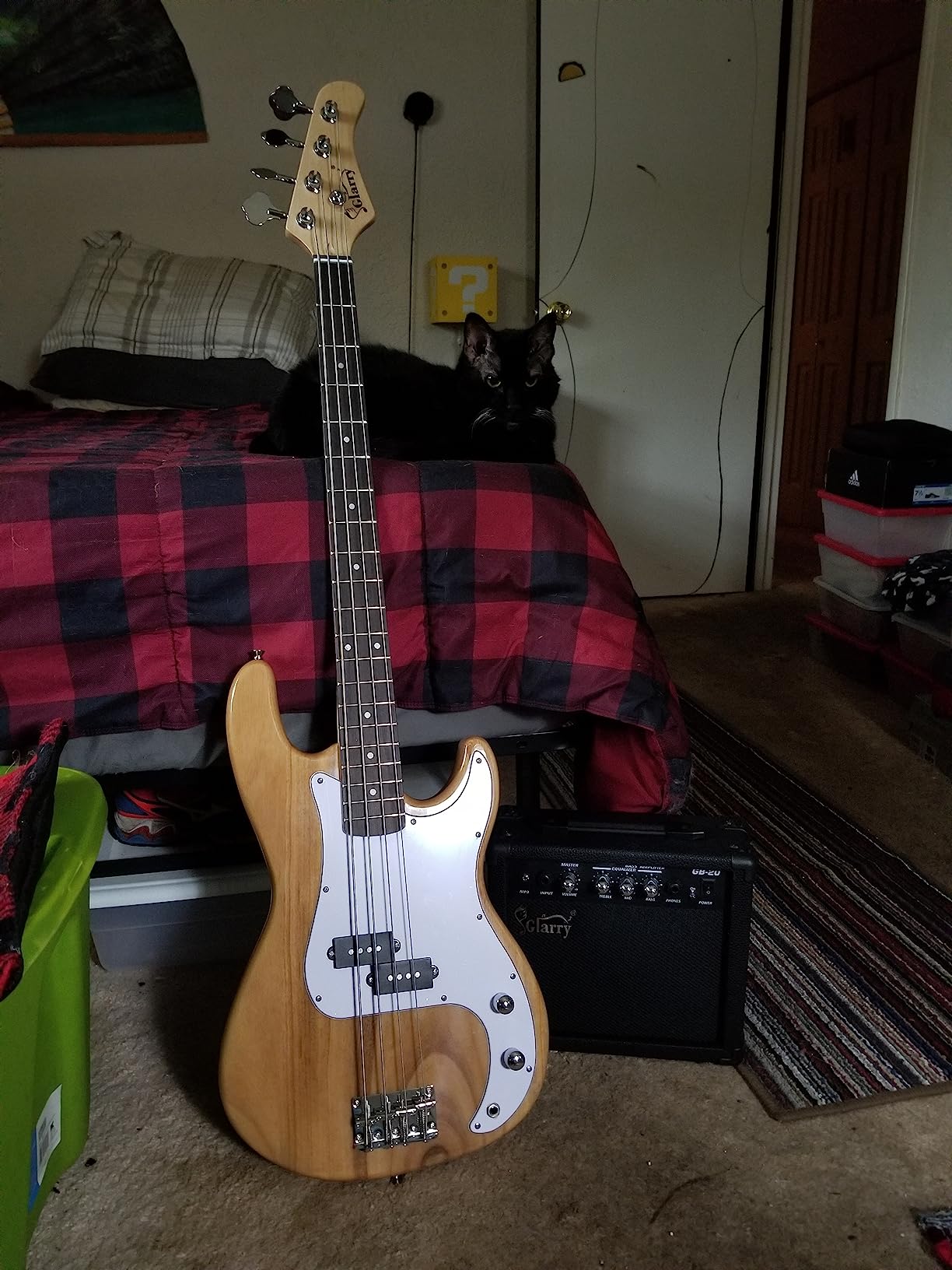 GLARRY Full Size Electric Bass Guitar Beginner Kit 4 String with AMP, Cable, Strap, Bag and Accessories (Black) Customer Review GLARRY Full Size Electric Bass Guitar Beginner Kit 4 String with AMP, Cable, Strap, Bag and Accessories (Black) - Customer Photo 1