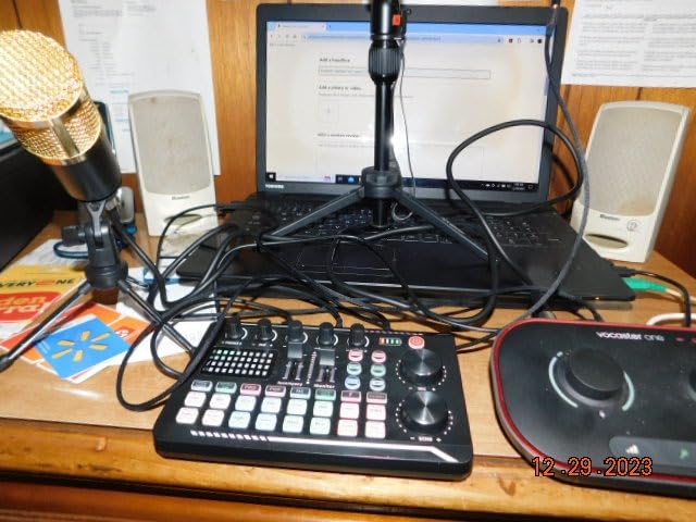 Professional Audio Mixer, SINWE Live Sound Card and Audio Interface with DJ Mixer Effects and Voice Changer,Podcast Production Studio Equipment, Prefect for Streaming/Podcasting/Gaming - Customer Photo 1