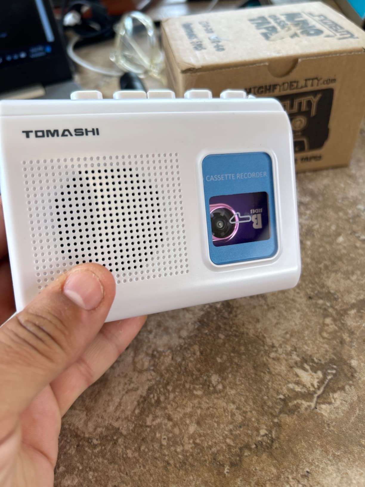 Portable Cassette Player Tape Recorder with Built-in Speaker,Microphone,Headphone Jack-, 4.57 x 3.54 x 1.38inch Customer Review Portable Cassette Player Tape Recorder with Built-in Speaker,Microphone,Headphone Jack-, 4.57 x 3.54 x 1.38inch - Customer Photo 3