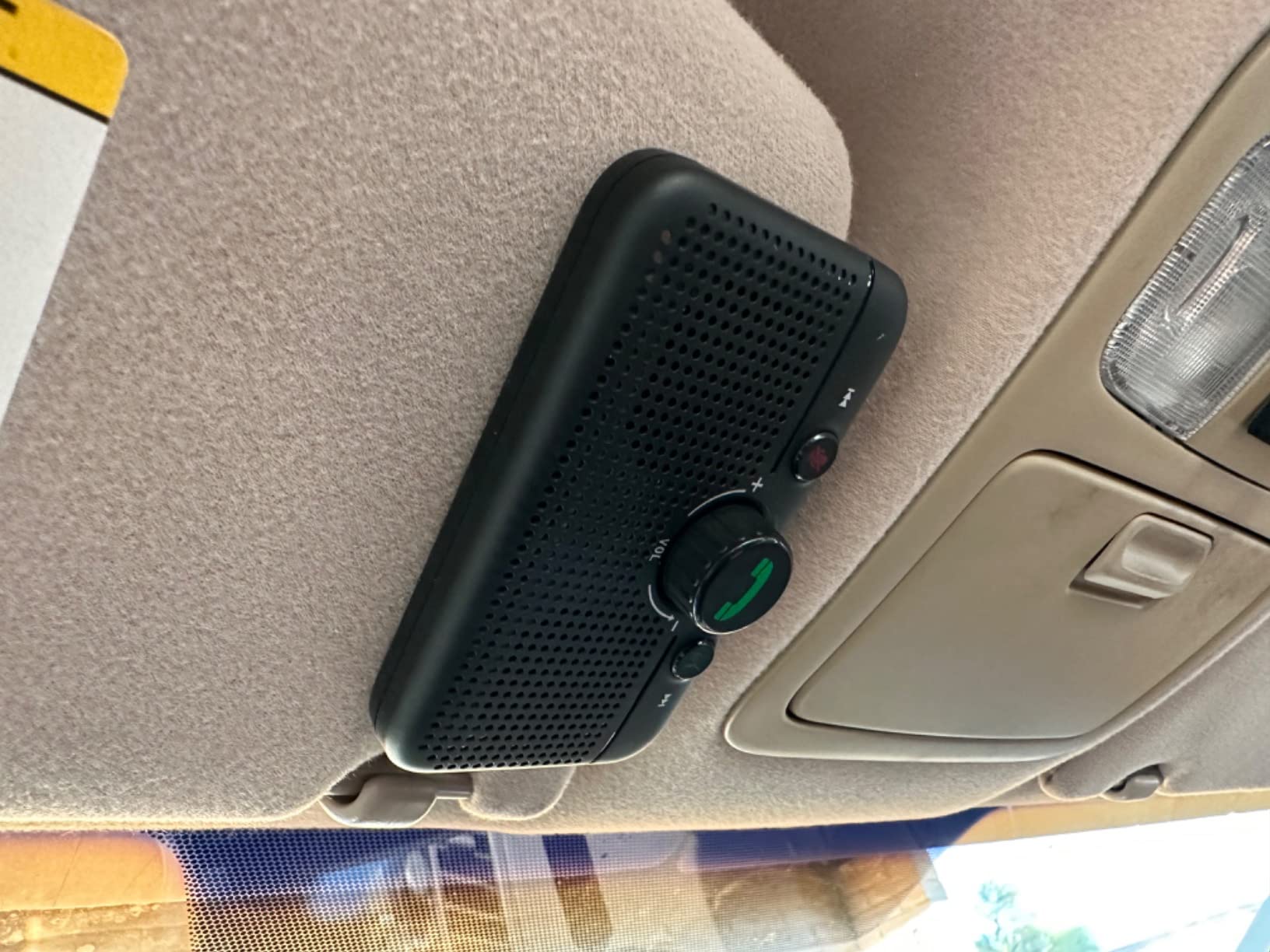 Bluetooth 5.3 Car Speaker, Handsfree Wireless Bluetooth Speaker Kit for Cell Phone, Support Siri & Google Voice Assistant, Motion Auto On, Wireless Audio Car Kit Speakerphone with Visor Clip Customer Review Bluetooth 5.3 Car Speaker, Handsfree Wireless Bluetooth Speaker Kit for Cell Phone, Support Siri & Google Voice Assistant, Motion Auto On, Wireless Audio Car Kit Speakerphone with Visor Clip - Customer Photo 2
