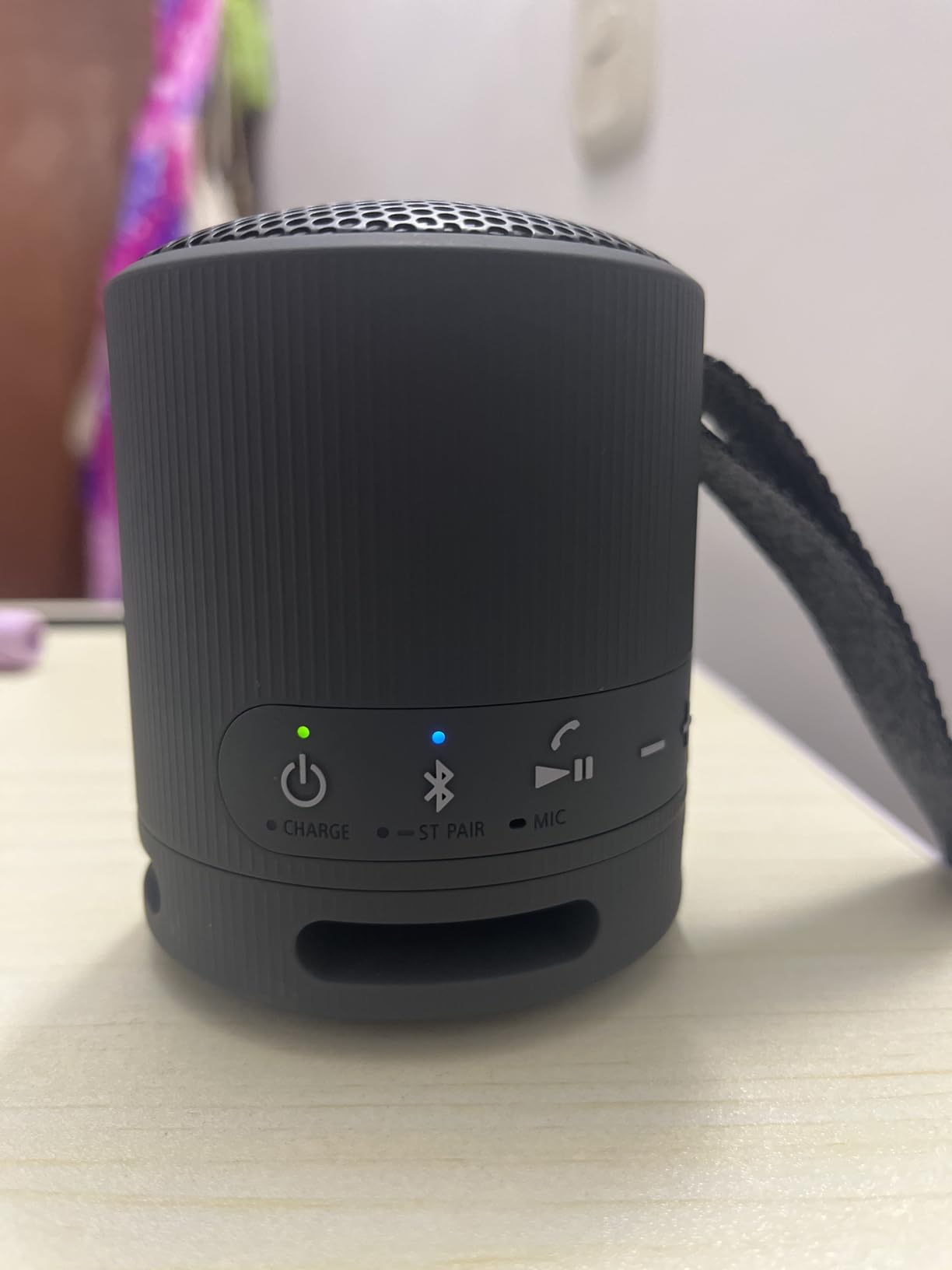 Sony SRS-XB100 Wireless Bluetooth Portable Lightweight Super-Compact Travel Speaker, Durable IP67 Waterproof & Dustproof Shower Speaker, 16 Hour Battery, Versatile Strap, & Hands-free Calling, Black Customer Review Sony SRS-XB100 Wireless Bluetooth Portable Lightweight Super-Compact Travel Speaker, Durable IP67 Waterproof & Dustproof Shower Speaker, 16 Hour Battery, Versatile Strap, & Hands-free Calling, Black - Customer Photo 1