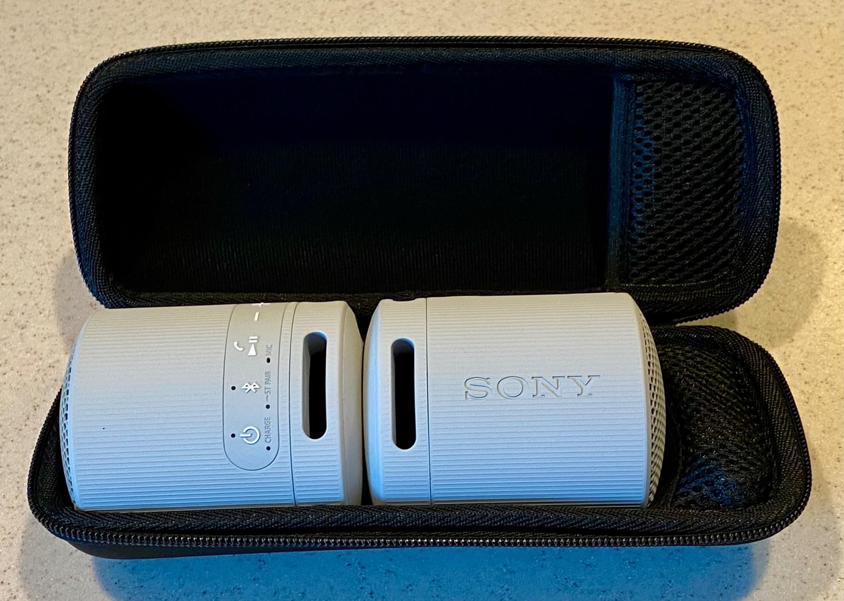 Sony SRS-XB100 Wireless Bluetooth Portable Lightweight Super-Compact Travel Speaker, Durable IP67 Waterproof & Dustproof Shower Speaker, 16 Hour Battery, Versatile Strap, & Hands-free Calling, Black Customer Review Sony SRS-XB100 Wireless Bluetooth Portable Lightweight Super-Compact Travel Speaker, Durable IP67 Waterproof & Dustproof Shower Speaker, 16 Hour Battery, Versatile Strap, & Hands-free Calling, Black - Customer Photo 2