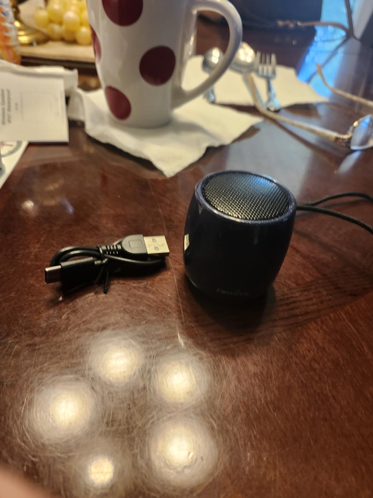 Small Speaker, Bluetooth Speaker with 360°HD Stereo Sound and Robust Bass, Mini Speakers with Hands-Free Call, IP67 Waterproof, Portable Speakers for Shower, Room, Car, Trip, Ideal Gift for Men, Women - Customer Photo 3