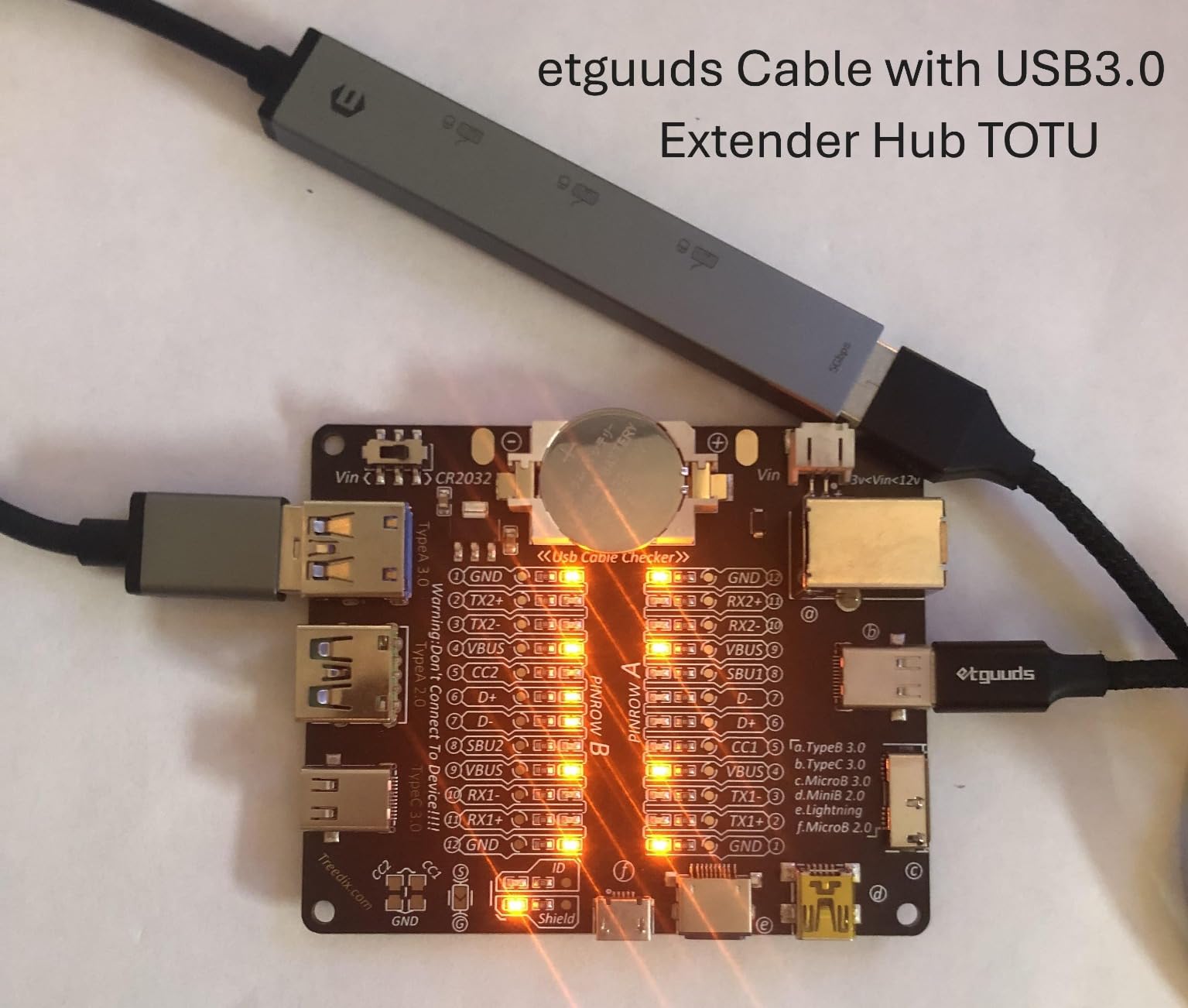 USB Cable Tester Board USB Cable Checker Data Wire with Acrylic Case Charging Test Data Line Type-C Micro Type A Type B Customer Review USB Cable Tester Board USB Cable Checker Data Wire with Acrylic Case Charging Test Data Line Type-C Micro Type A Type B - Customer Photo 1