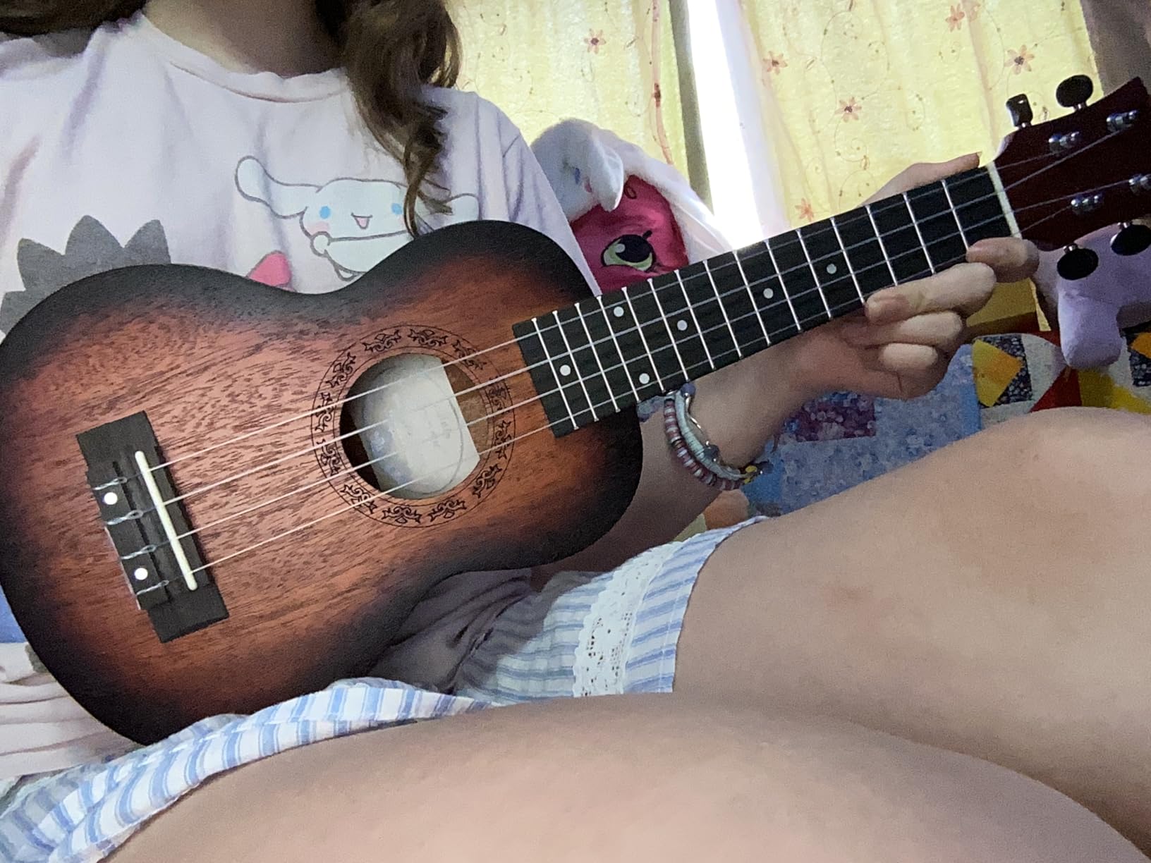AODSK Soprano Violet Ukulele for Beginner 21 Inch Ukelele with Gig Bag Strap Nylon String 4 Picks Holiday Gift - Customer Photo 1