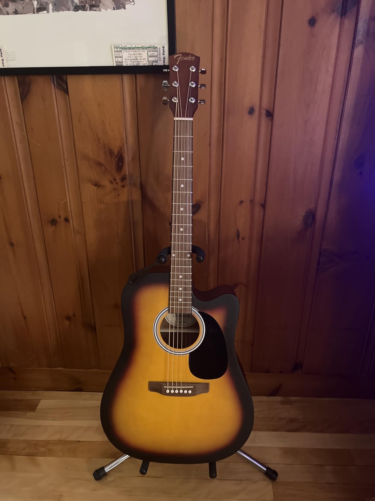 Fender FA-25CE Dreadnought Acoustic Electric Guitar, Beginner Guitar, with 2-Year Warranty, Includes Built-in Tuner and On-Board Volume and Tone Controls, Comes with Free Lessons, Sunburst Customer Review Fender FA-25CE Dreadnought Acoustic Electric Guitar, Beginner Guitar, with 2-Year Warranty, Includes Built-in Tuner and On-Board Volume and Tone Controls, Comes with Free Lessons, Sunburst - Customer Photo 1