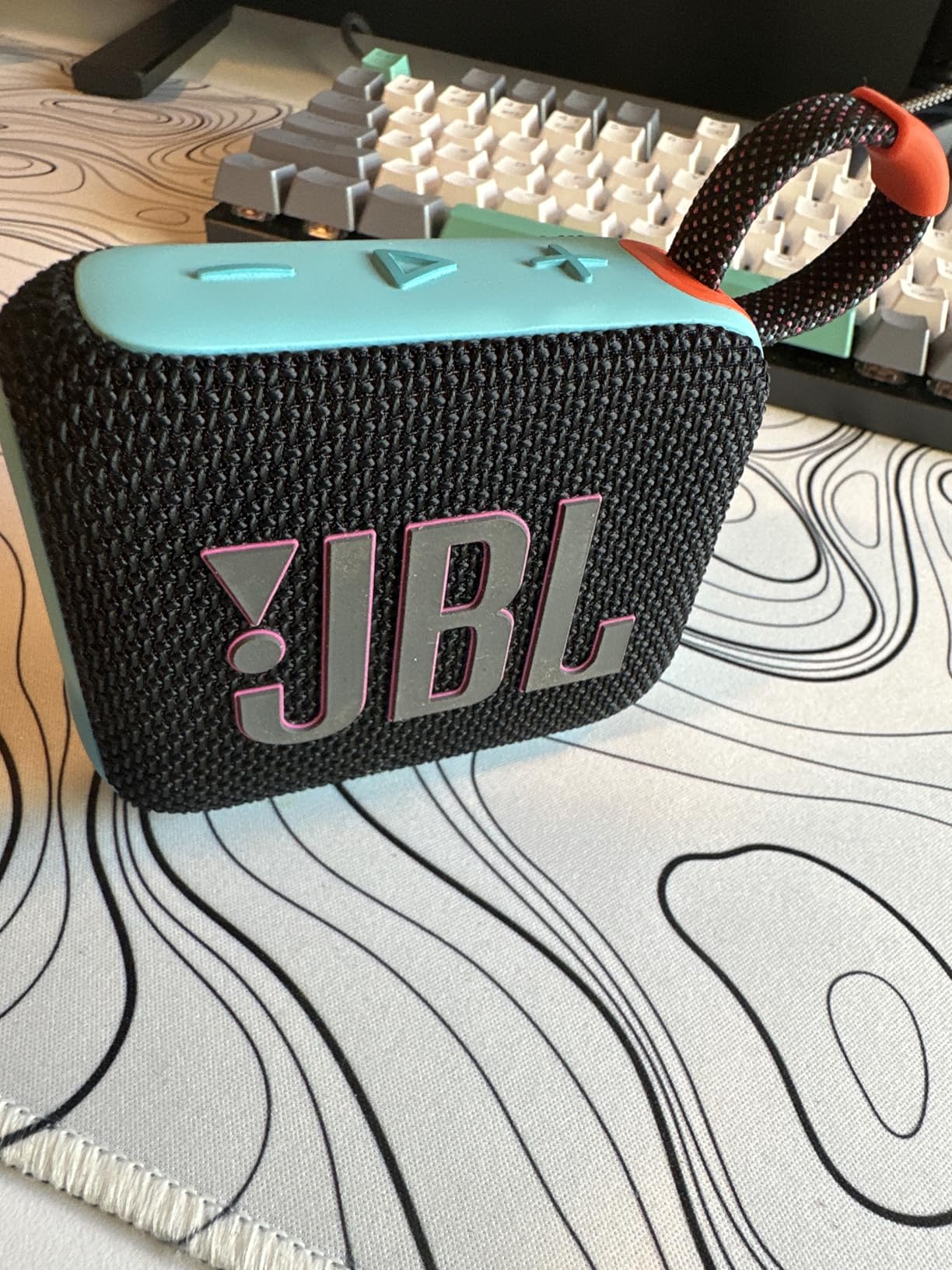 JBL Go 4 - Ultra-Portable, Waterproof and Dustproof Bluetooth Speaker, Big Pro Sound with Punchy bass, 7-Hour Built-in Battery, Made in Part with Recycled Materials (Blue) - Customer Photo 3