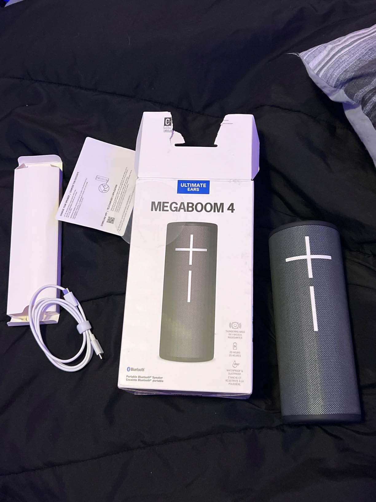 Ultimate Ears MEGABOOM 4 Portable Waterproof Bluetooth Speaker, 360-Degree Sound, Thundering Bass, 147ft Range, 20-Hour Battery, Floating Speaker - Black - Customer Photo 2
