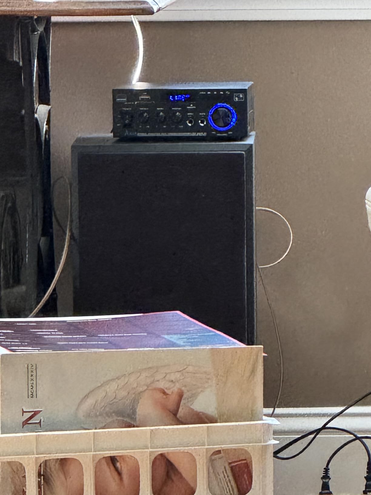Stereo Receiver & Amplifier Home Audio Amp, AK45 Bluetooth Receiver for Home Stereo, 300Wx2, Bluetooth 5.0, 2 Channel, w/FM & Karaoke, w/USB/SD/RCA/MIC/FM in, w/Remote, for Garage Party Market - Customer Photo 1
