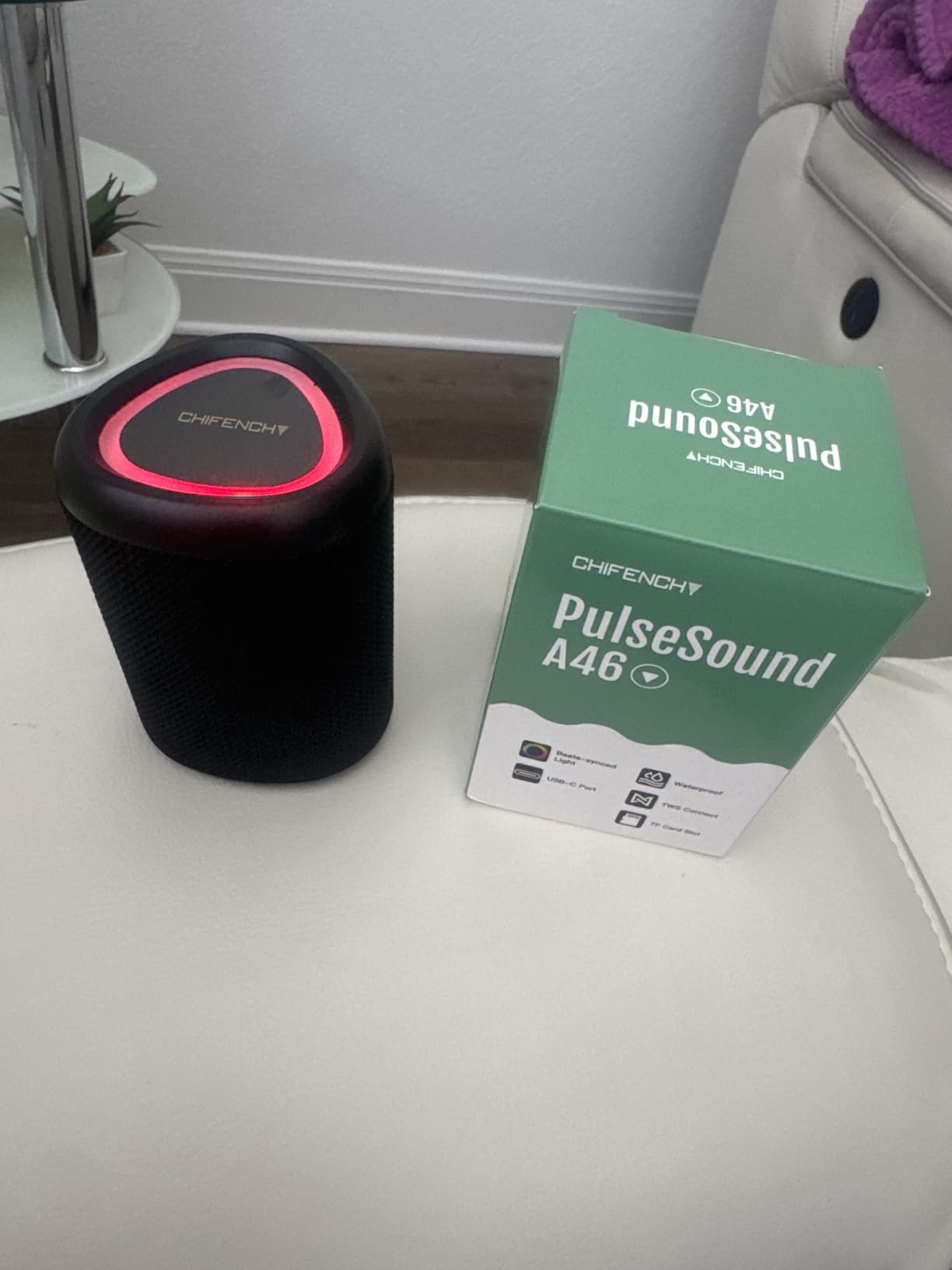 Portable Bluetooth Speaker with Lights, Stocking Stuffers, Powerful Crystal Clear Sound, IPX5 Waterproof, All Day Playtime, BT 5.3, TWS Paring, Small Wireless Speaker for Outdoor, White Elephant Gifts - Customer Photo 2