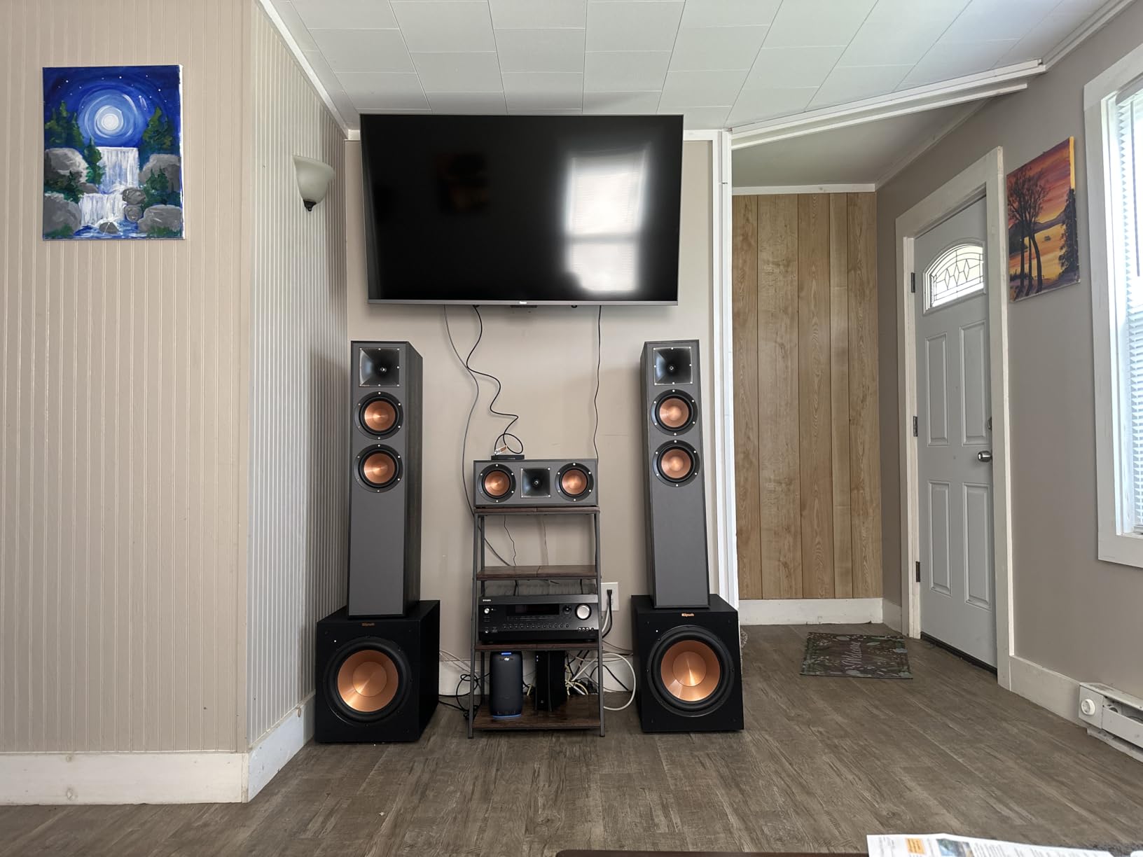Klipsch Reference 5.2 Home Theater System, Bundle 2X R-625FA Floorstanding 2X R-12SW Subwoofer, R-52C Center, R-41M Bookshelf Speakers, and Integra DRX 3.4 100W 9.2-Channel 8K Network AV Receiver - Customer Photo 3