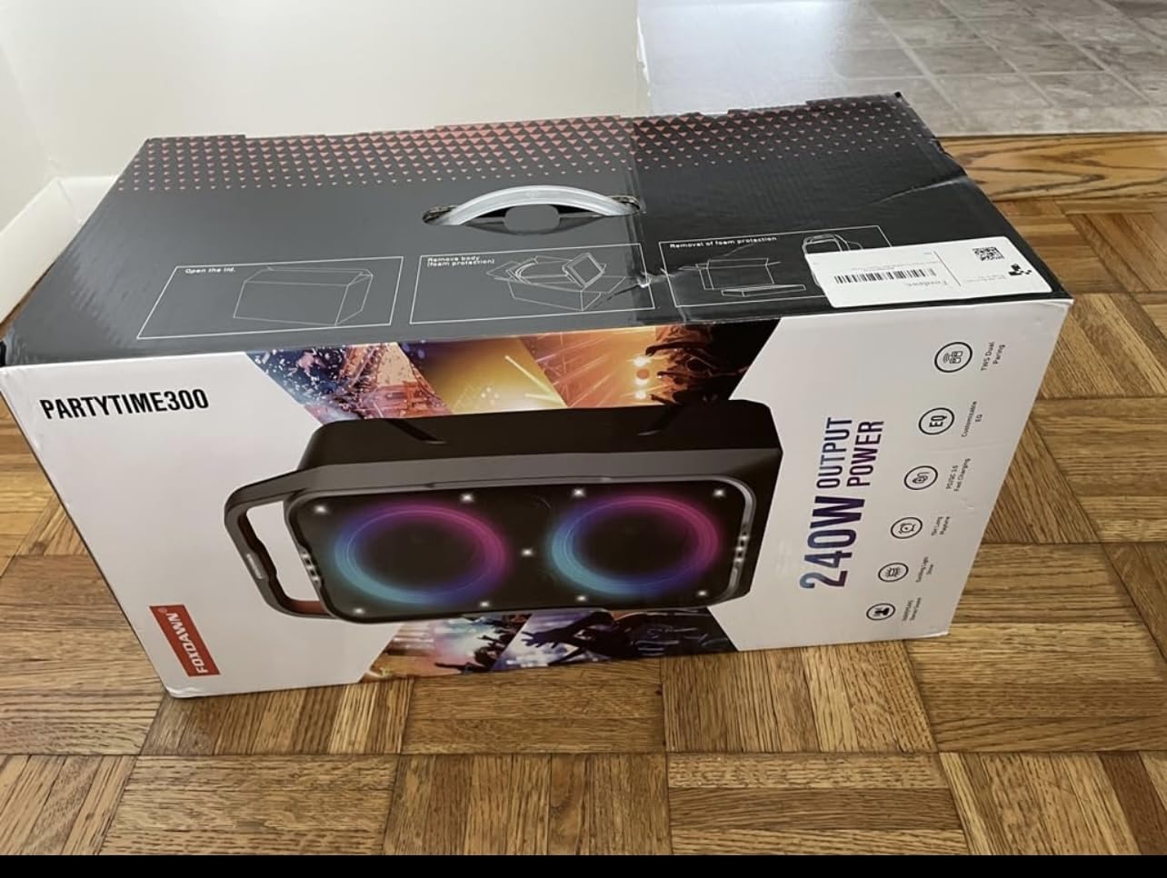Portable Bluetooth Speaker: 240W Peak Powerful Loud Sound Deep Bass Wireless Boombox Large Subwoofer 15 Hours Battery Life Fast Charging with Led Light Show for Party Outdoor Camping Backyard - Customer Photo 1