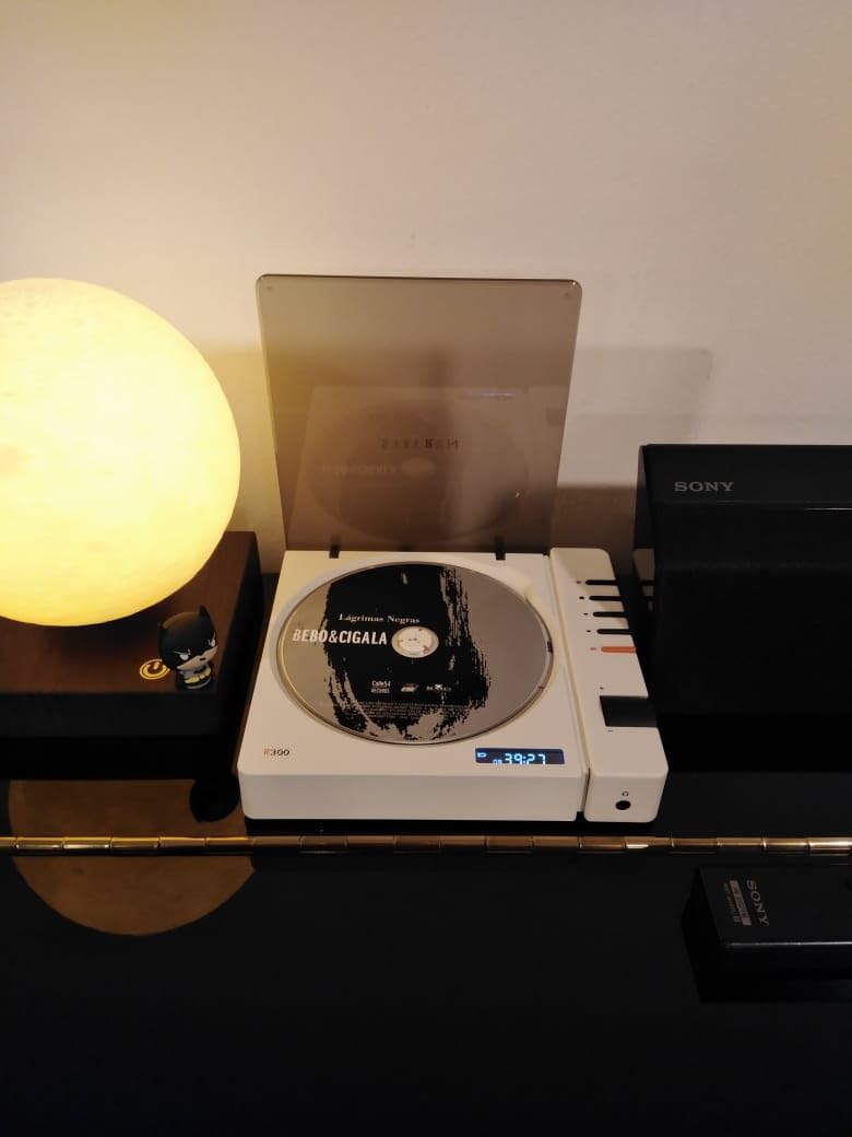 R300 CD Player Portable Bluetooth Desktop Retro CD Players for Home,Without Speakers, Rechargeble Battery Small Compact Vintage CD Player,SPDIF Out,Brown - Customer Photo 1