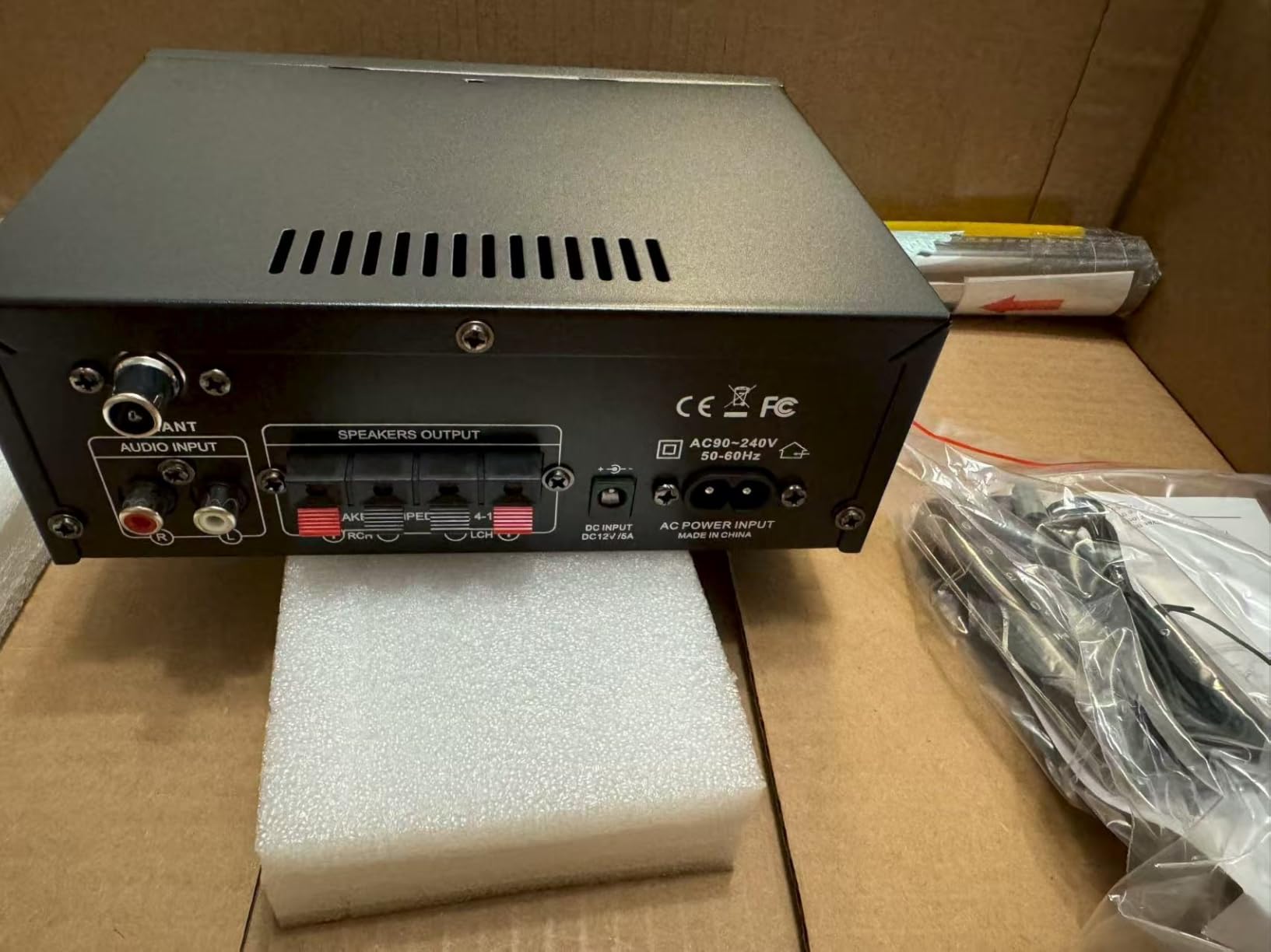 AK45 Stereo Home Audio Amplifier, 5.0 Mini Bluetooth Receiver, 300W *2 Blutooth HiFi Stereo Power Amplifier 2.0 Channel RMS 40W x 2 Home Stereo System with Remote Control Amp W/MIC,USB, RCA,FM Radio - Customer Photo 1