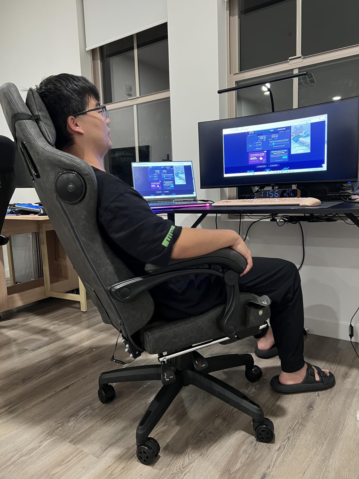 GTPLAYER Gaming Chair with Speakers, Video Game Chairs with Footrest, PC Gamer Chairs for Adults - Padded High Back Ergonomic Reclining Silla Gamer, Linkage Armrest, Ace Pro, Ivory New - Customer Photo 2