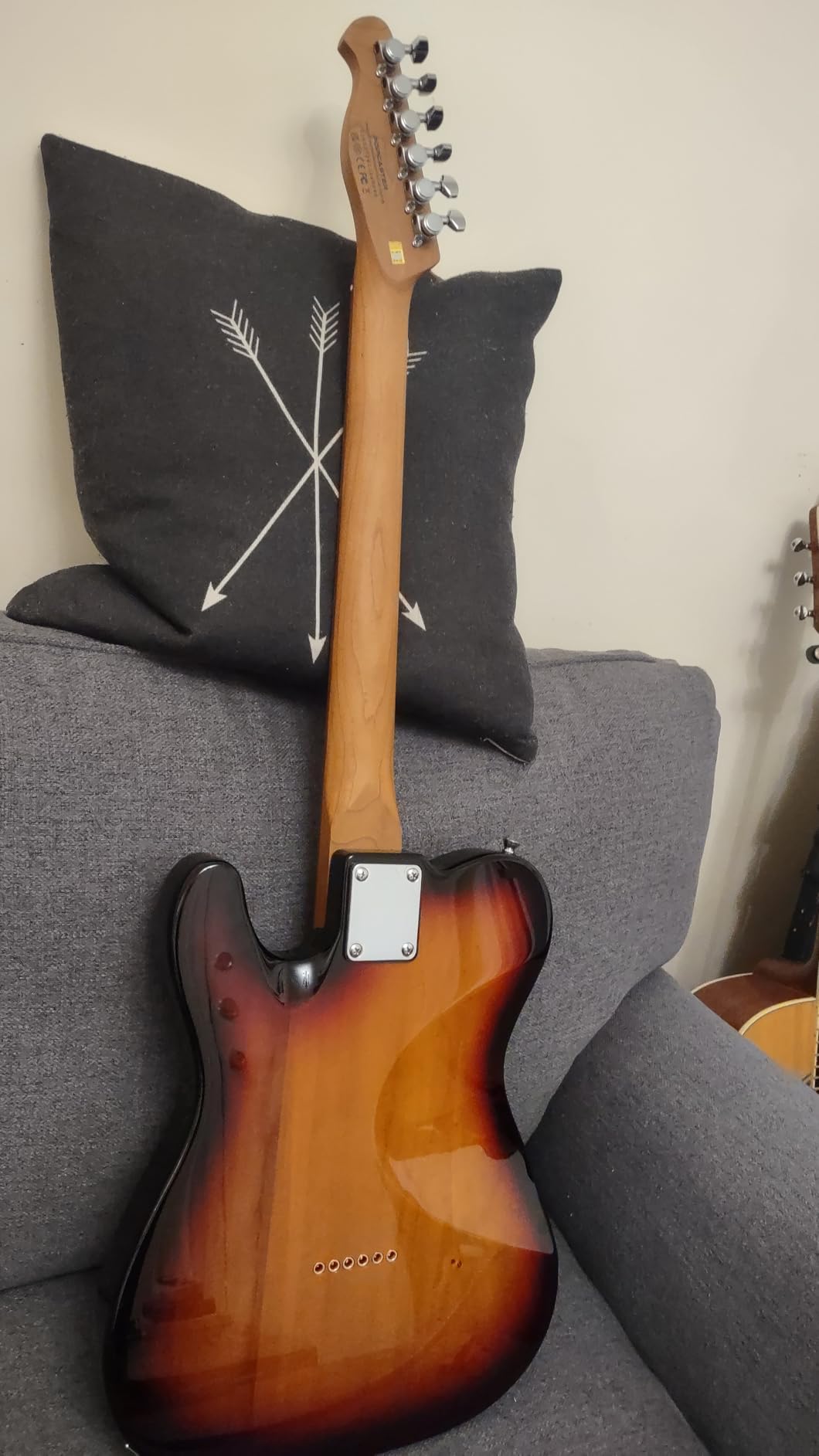 Leo Jaymz TL Electric Guitar - Flame Maple Top, Mahogany Body, Maple Neck - Alnico V Pickups, Locking Tuners - Solid Choice for Beginners & Intermediate Players (Sunburst) Customer Review Leo Jaymz TL Electric Guitar - Flame Maple Top, Mahogany Body, Maple Neck - Alnico V Pickups, Locking Tuners - Solid Choice for Beginners & Intermediate Players (Sunburst) - Customer Photo 2