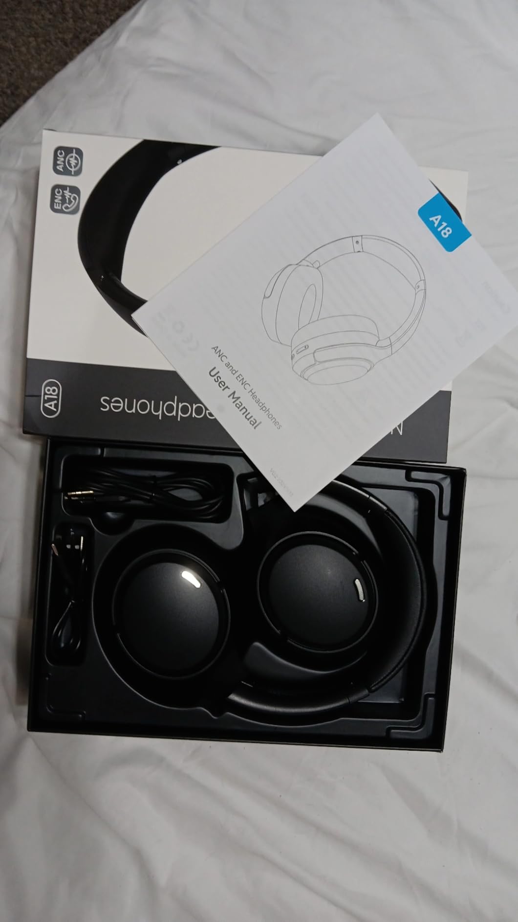 TAGRY Hybrid Active Noise Cancelling Headphones 120Hrs Playtime ENC Clear Call Bluetooth Headphone Over Ear Wireless Headphones Hi-Res Audio ANC Headset with Low Latency Mode for Game Travel Home PC - Customer Photo 1