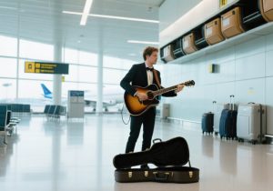 Guitar on Airplane