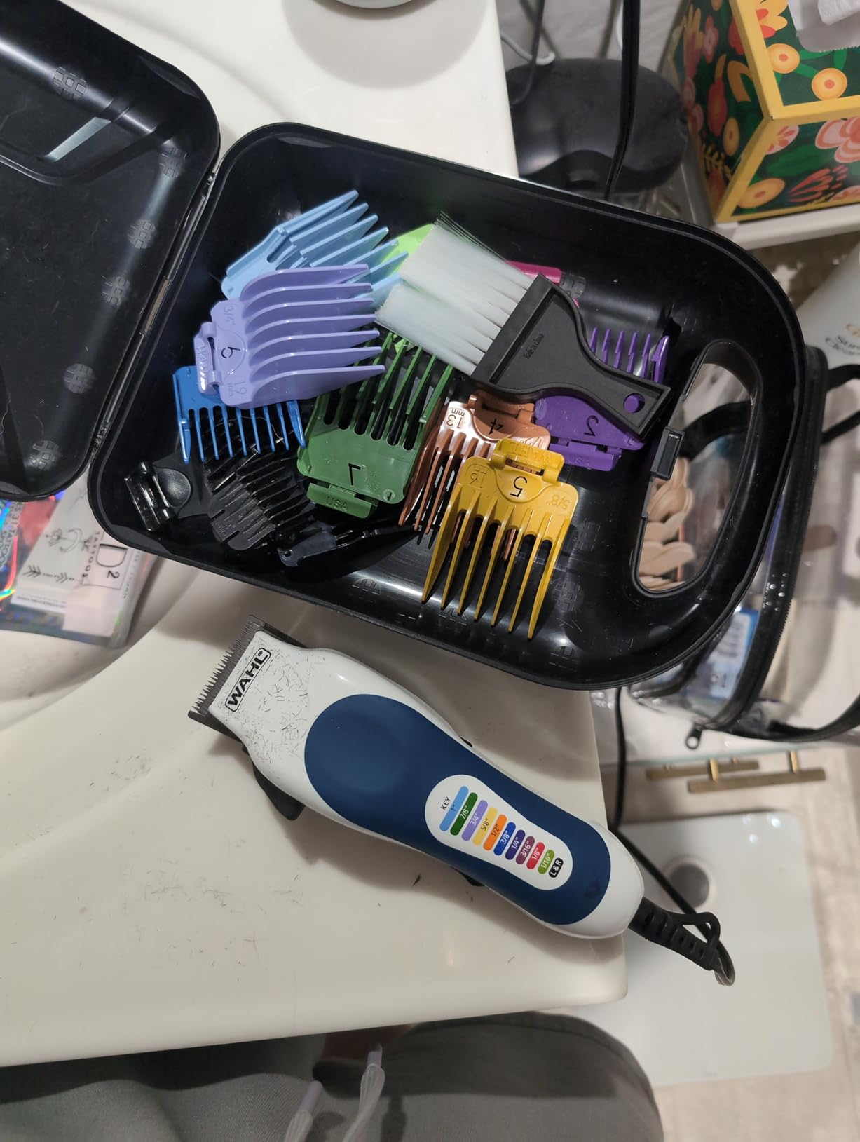 Wahl Clipper USA Color Pro Complete Haircutting Kit with Easy Color Coded Guide Combs - Corded Clipper for Hair Clipping & Grooming Men, Women, & Children - Model 79300-1001M - Customer Photo 1
