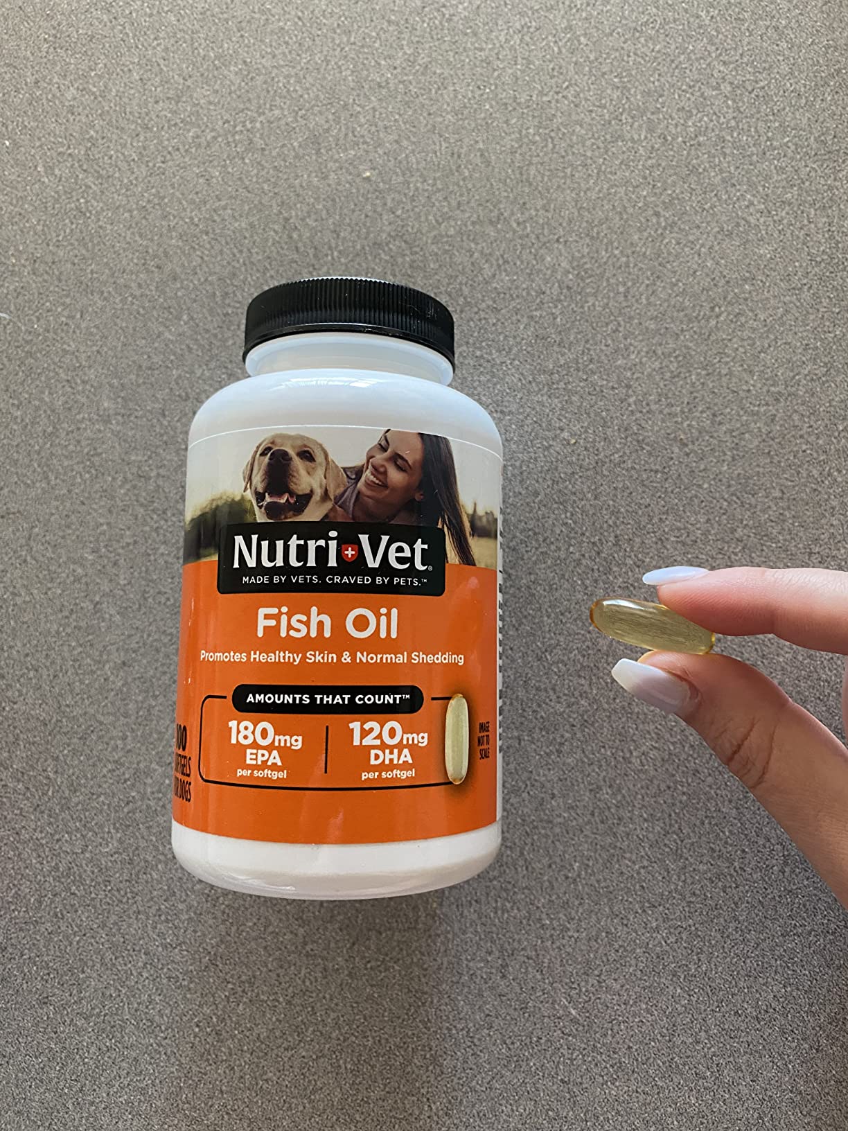Nutri-Vet Fish Oil Supplement for Dogs, Omega 3, Fish Oil for Dogs, Pet Supplies, Pet Vitamins and Supplements, EPA DHA Formula, Puppy Vitamins, Shed Control, New Puppy Essentials, 100 Count Customer Review Nutri-Vet Fish Oil Supplement for Dogs, Omega 3, Fish Oil for Dogs, Pet Supplies, Pet Vitamins and Supplements, EPA DHA Formula, Puppy Vitamins, Shed Control, New Puppy Essentials, 100 Count - Customer Photo 2