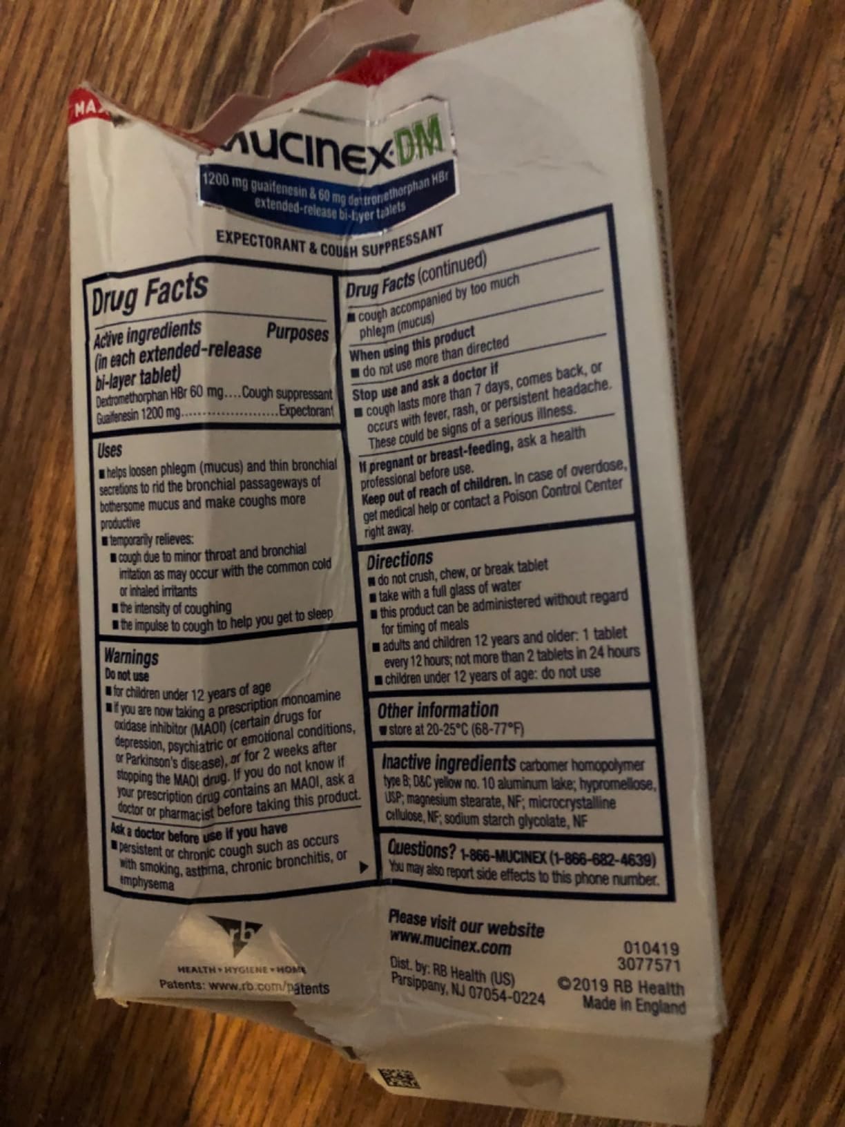 Mucinex DM 12Hr Maximum Strength Chest Congestion & Cough Medicine, 1200 mg Guaifenesin & 60 mg Dextromethorphan HBr, 42 Bi-Layer Tablets Customer Review Mucinex DM 12Hr Maximum Strength Chest Congestion & Cough Medicine, 1200 mg Guaifenesin & 60 mg Dextromethorphan HBr, 42 Bi-Layer Tablets - Customer Photo 4