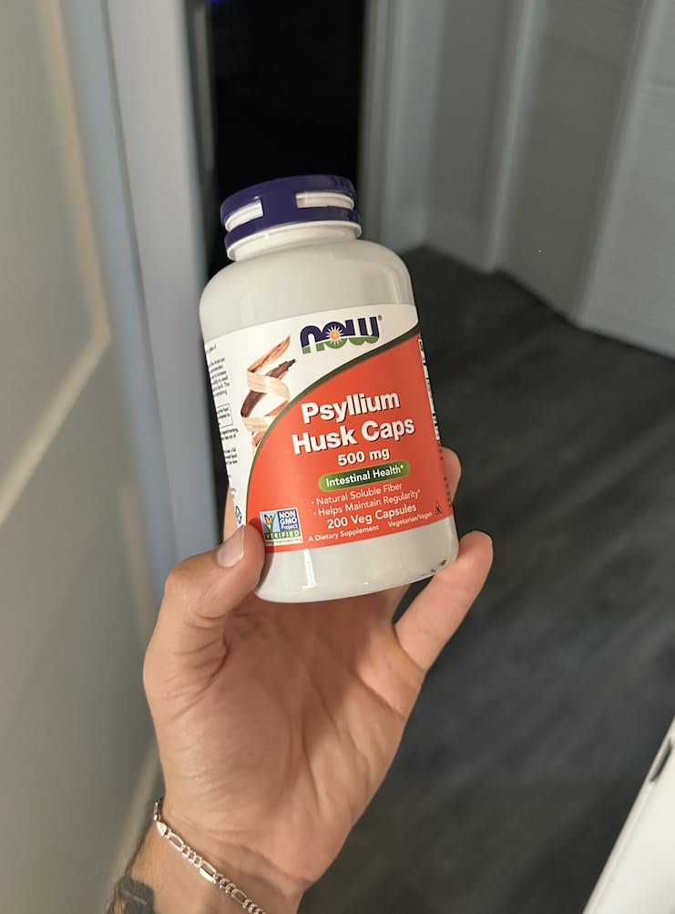 NOW Foods Supplements, Psyllium Husk Caps 500 mg, Non-GMO Project Verified, Natural Soluble Fiber, Intestinal Health*, 200 Veg Capsules - Customer Photo 2
