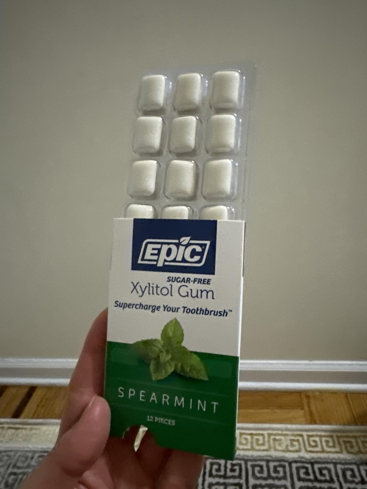 Epic 100% Xylitol Spearmint Chewing Gum - Sugar Free, Aspartame Free Dental Gum - Supports Oral Health & Fresh Breath - 12 Pieces (Pack of 12) - Customer Photo 5