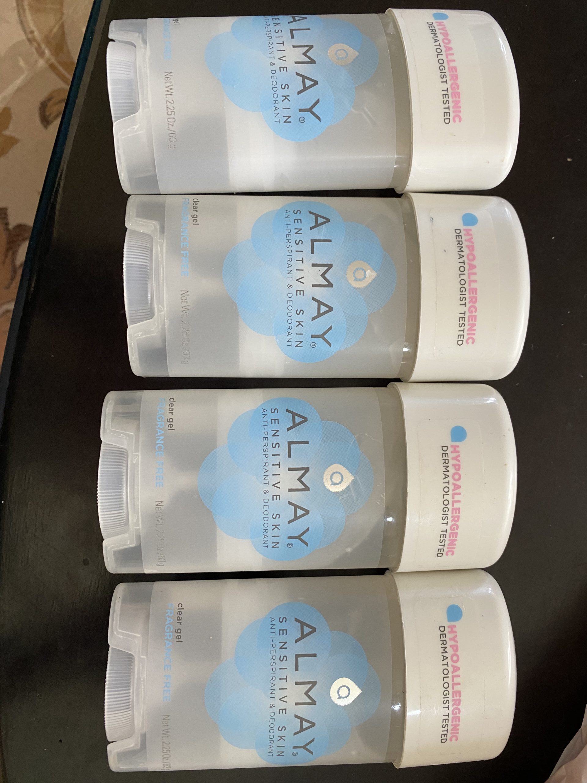 Almay Sensitive Skin Clear Gel Anti-Perspirant & Deodorant, Fragrance Free,2.25 oz(4 Pack) Customer Review Almay Sensitive Skin Clear Gel Anti-Perspirant & Deodorant, Fragrance Free,2.25 oz(4 Pack) - Customer Photo 1