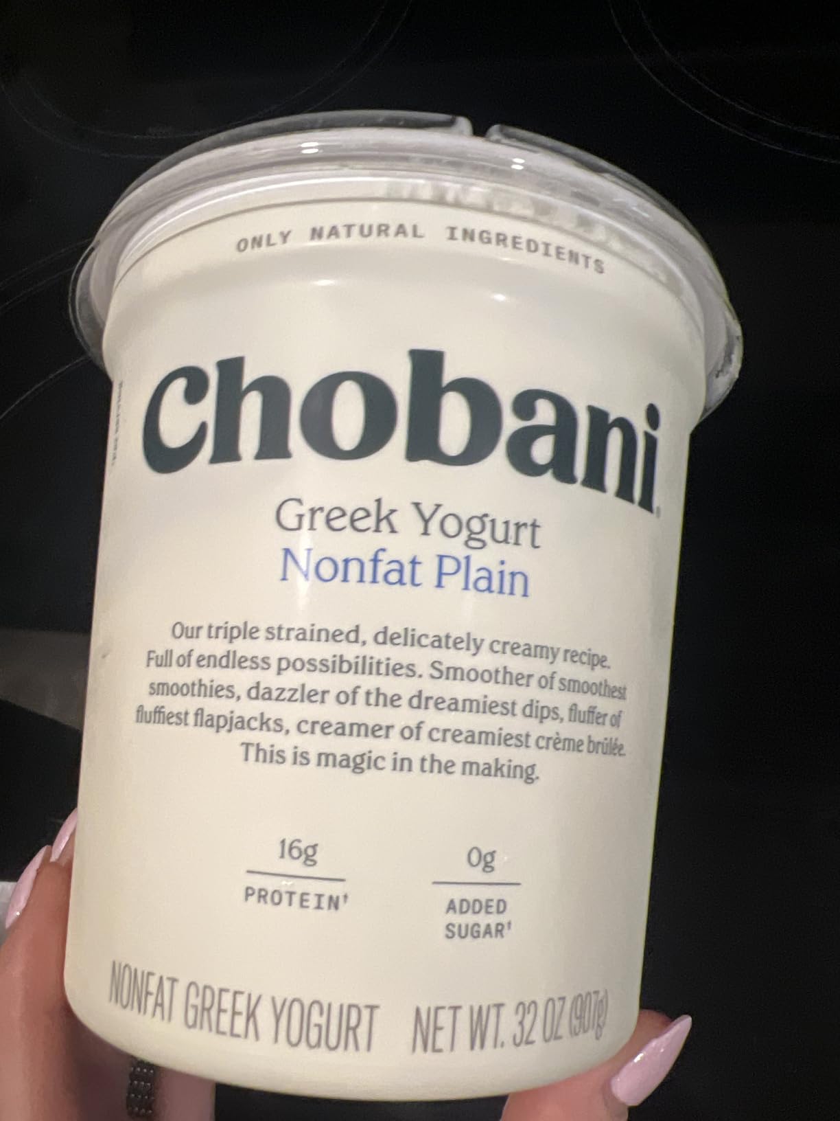 Chobani® Non-Fat Plain Greek Yogurt 32oz Customer Review Chobani® Non-Fat Plain Greek Yogurt 32oz - Customer Photo 1