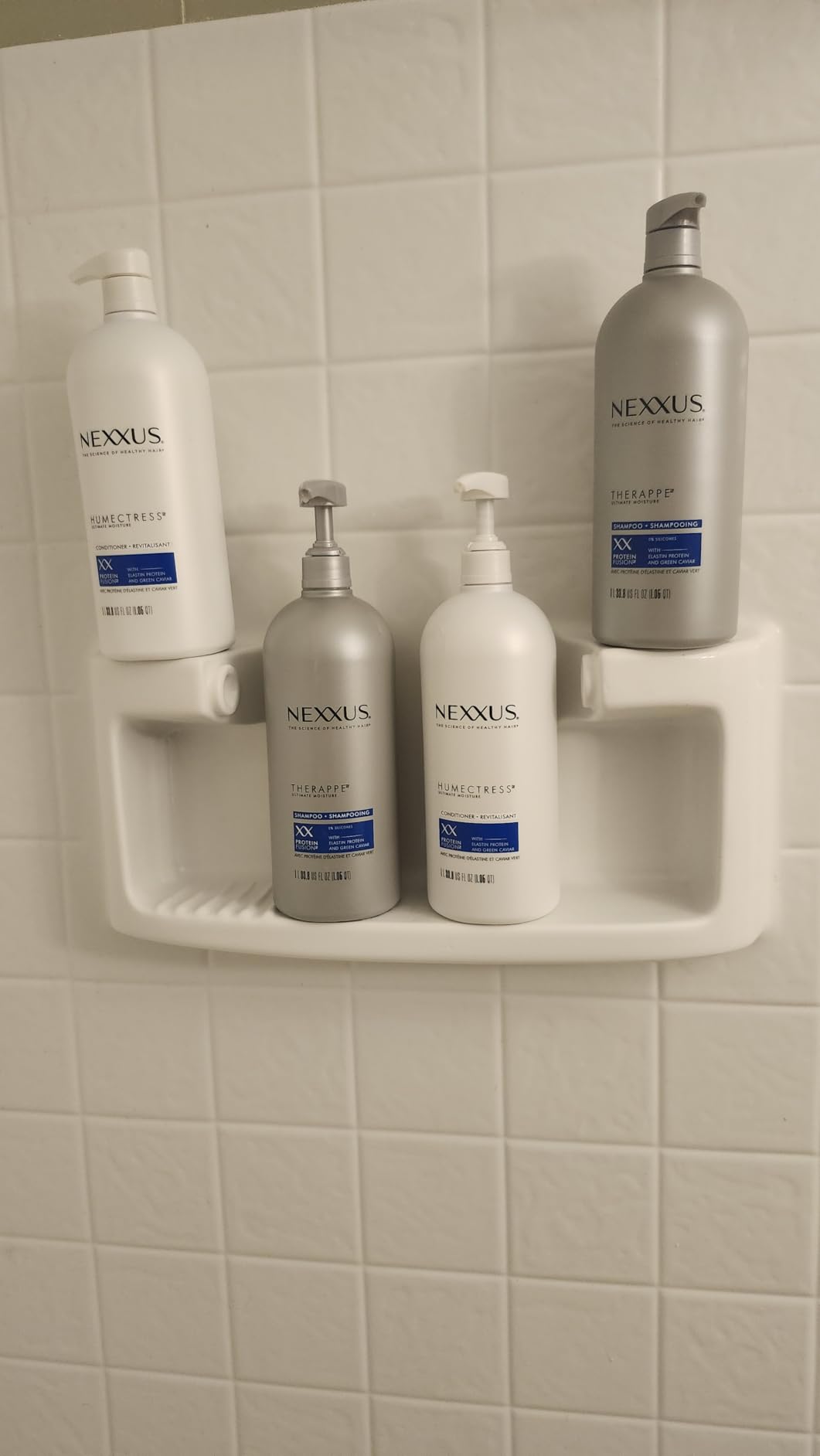 Nexxus Shampoo and Conditioner Therappe Humectress 2 Count for Dry Hair Silicone-Free, Moisturizing Caviar Complex and Elastin Protein for thicker and stronger hair 33.8 oz Customer Review Nexxus Shampoo and Conditioner Therappe Humectress 2 Count for Dry Hair Silicone-Free, Moisturizing Caviar Complex and Elastin Protein for thicker and stronger hair 33.8 oz - Customer Photo 1